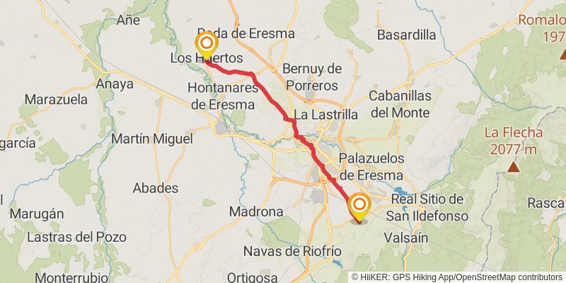 Ruta Jacobea Madrilena stage 5 Map