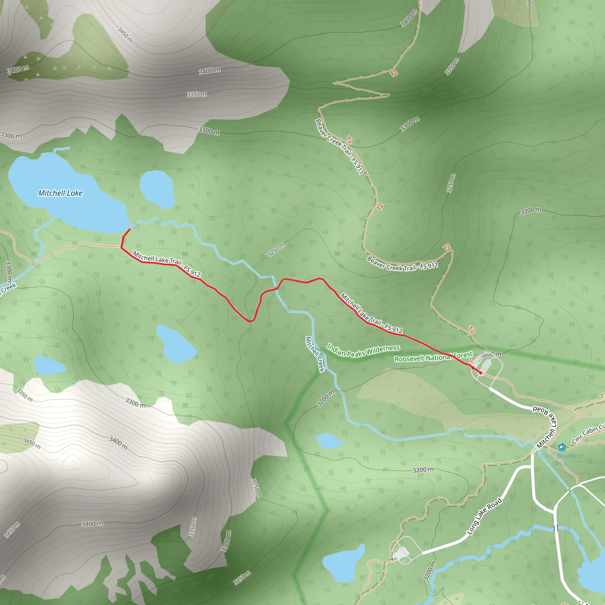 Mitchell Lake Trail mobile static map