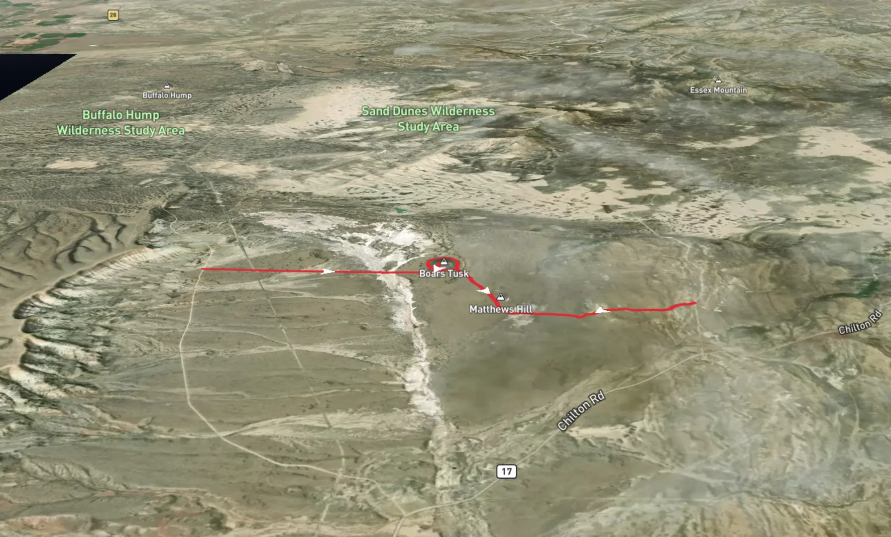 An image depicting the trail Boars Tusk Walk and its surrounding area.