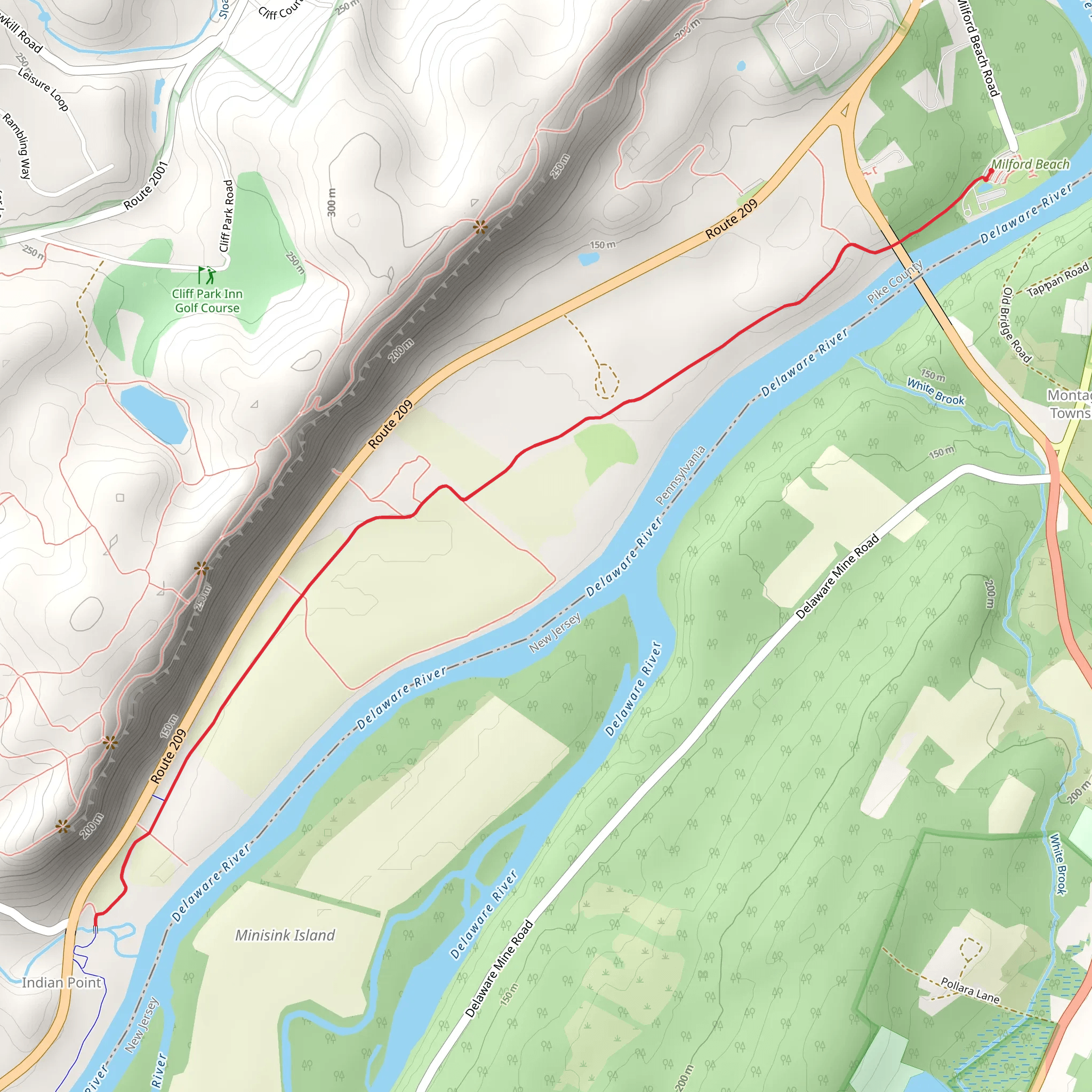 Indian Point via Joseph M Medade Trail mobile static map