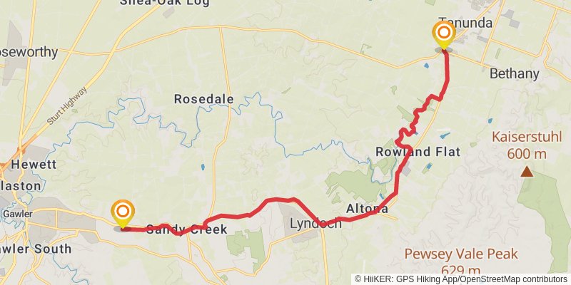The Barossa and Jack Bobridge Trail stage 2 Map