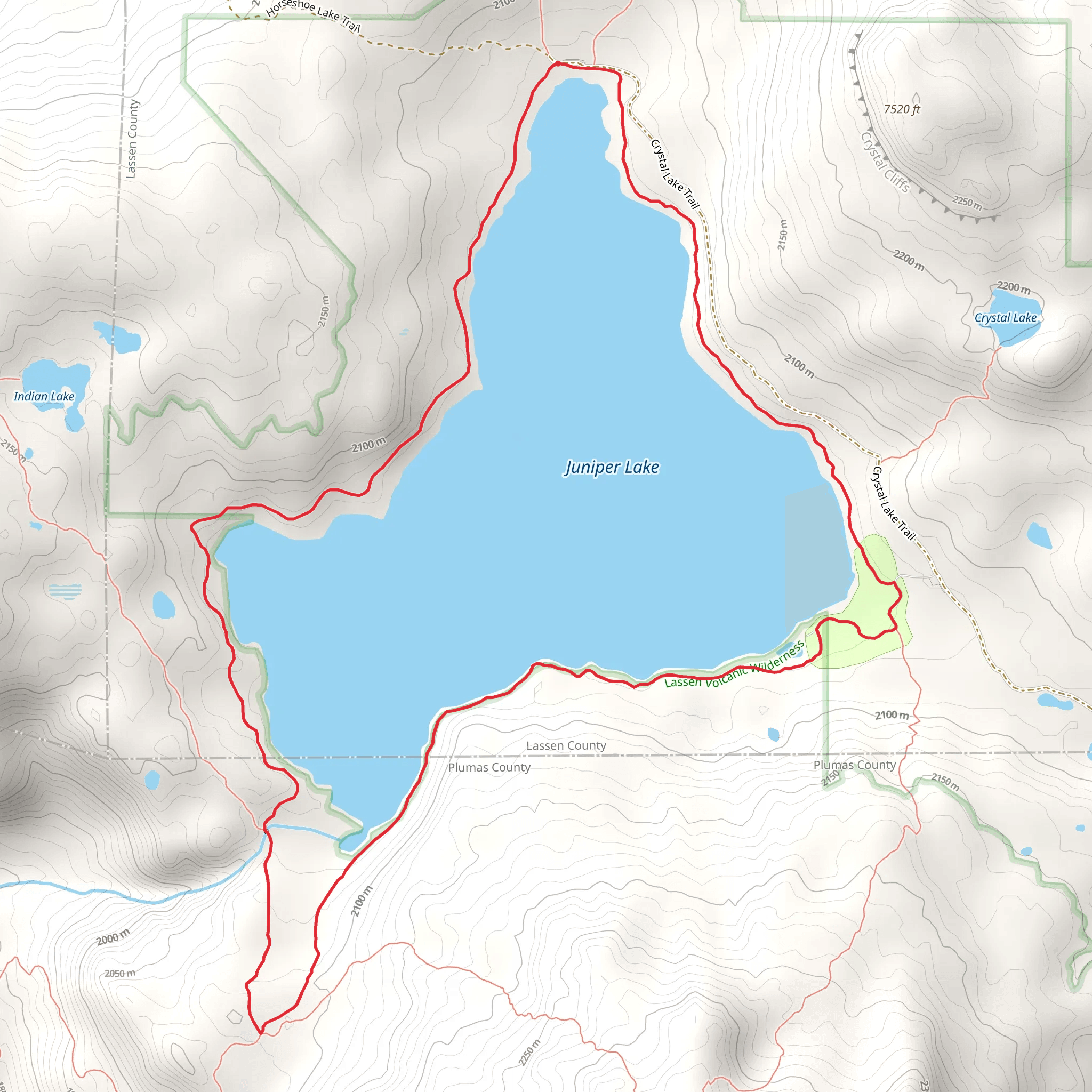 Juniper Lake Loop Trail mobile static map