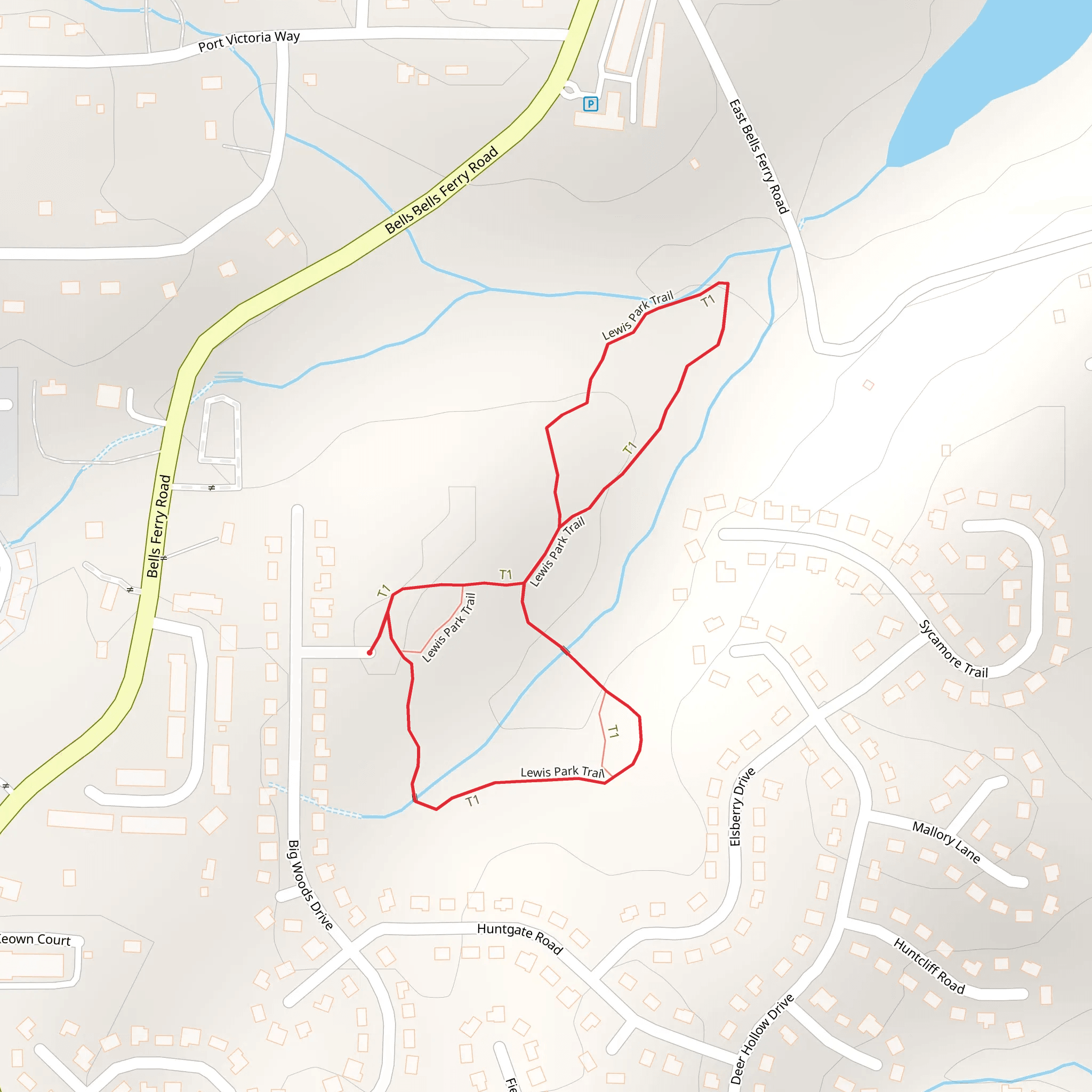Lewis Park Loop Trail mobile static map