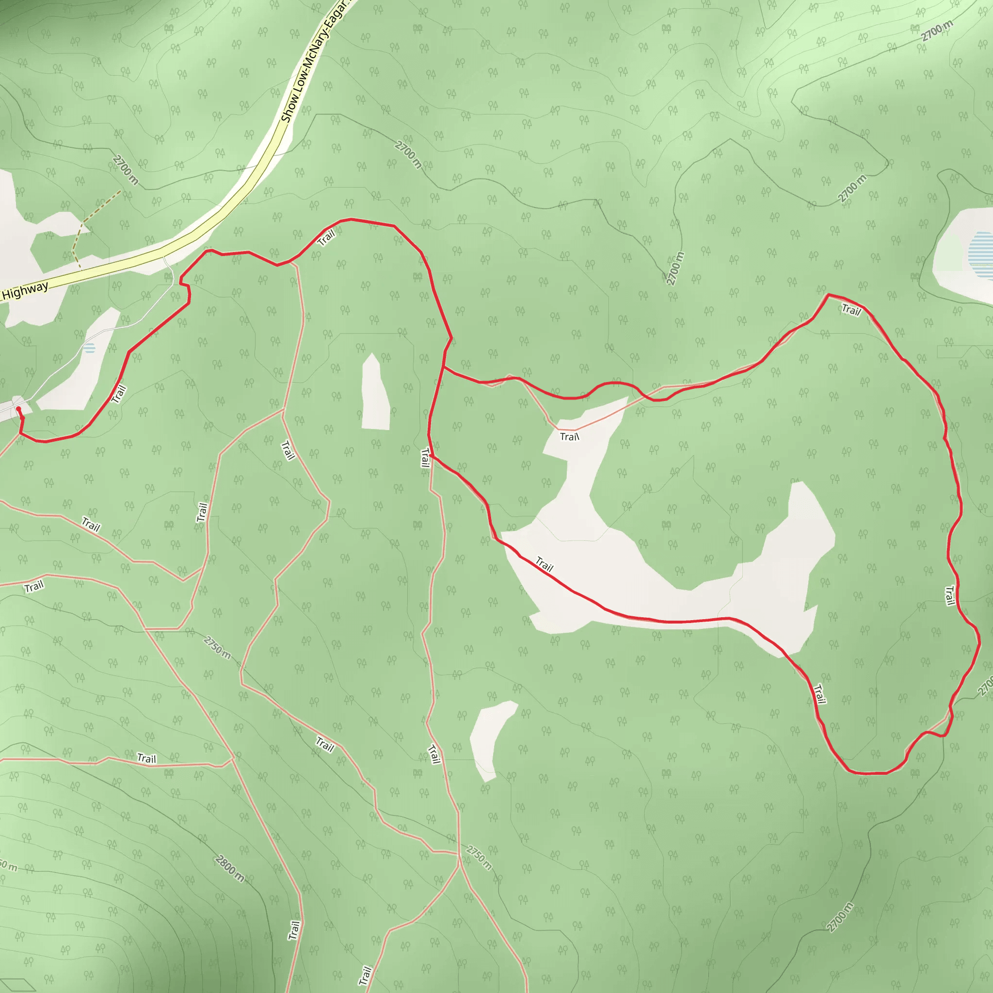 Meadow Lark Trail via Pole Knoll Trail mobile static map