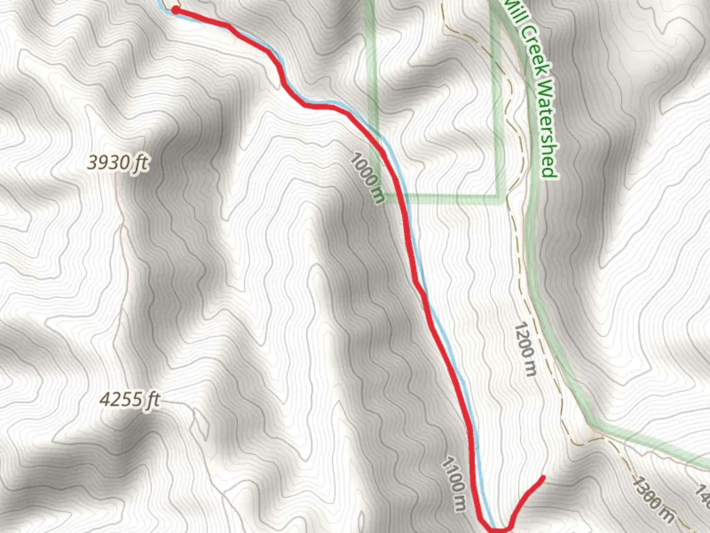 An image depicting the trail Tiger Creek Walk along and its surrounding area.
