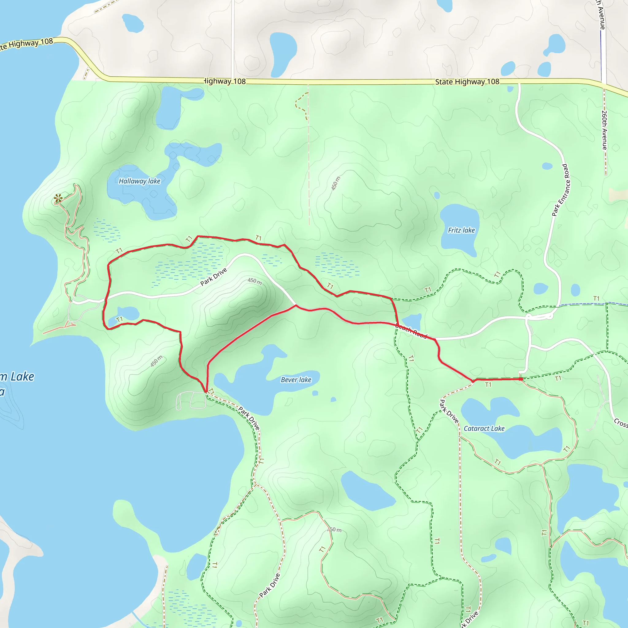 Hallaway's Hill Trail and Beach Road Loop mobile static map