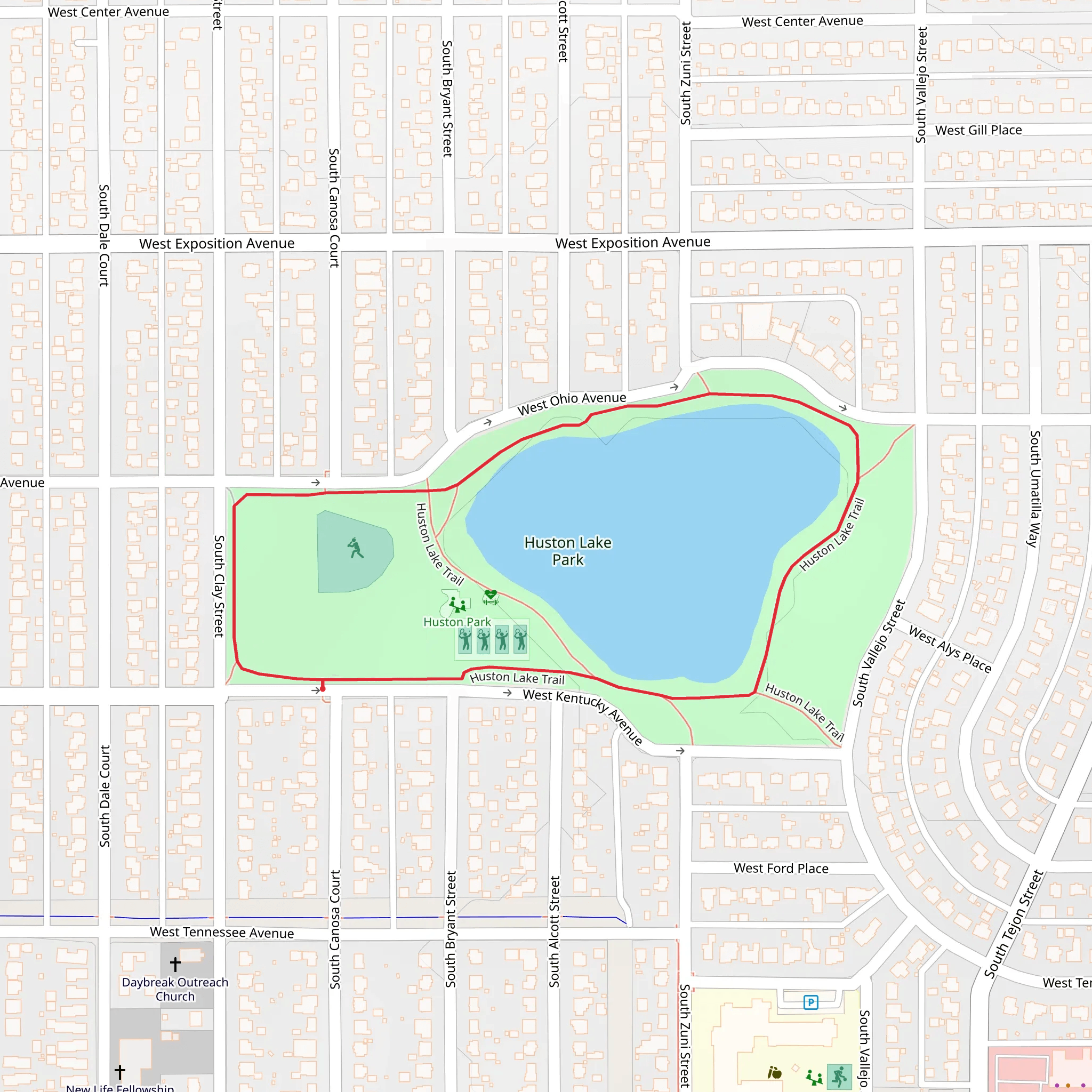 Huston Lake Loop mobile static map