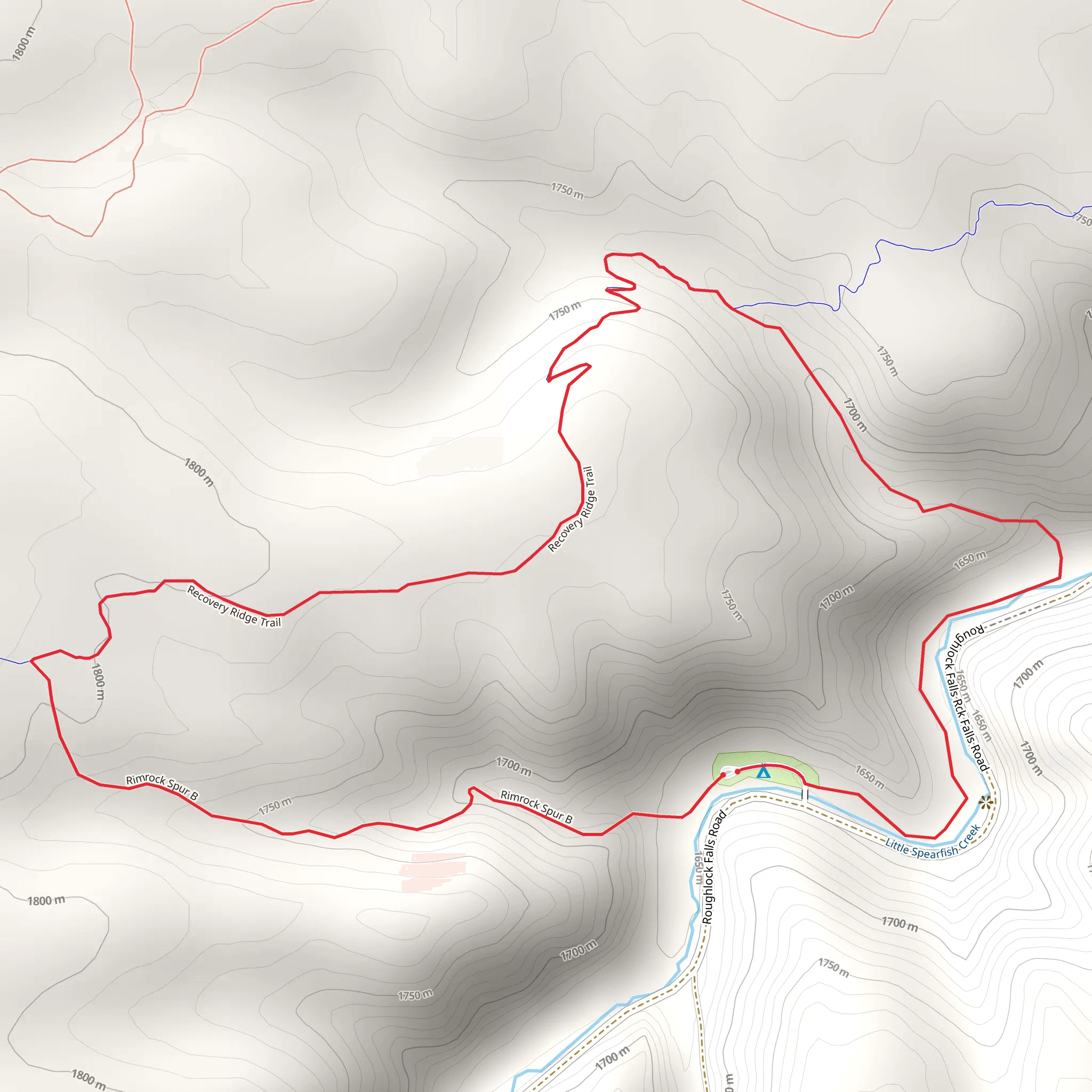 Rimrock Spur B and Recovery Ridge Loop Trail mobile static map