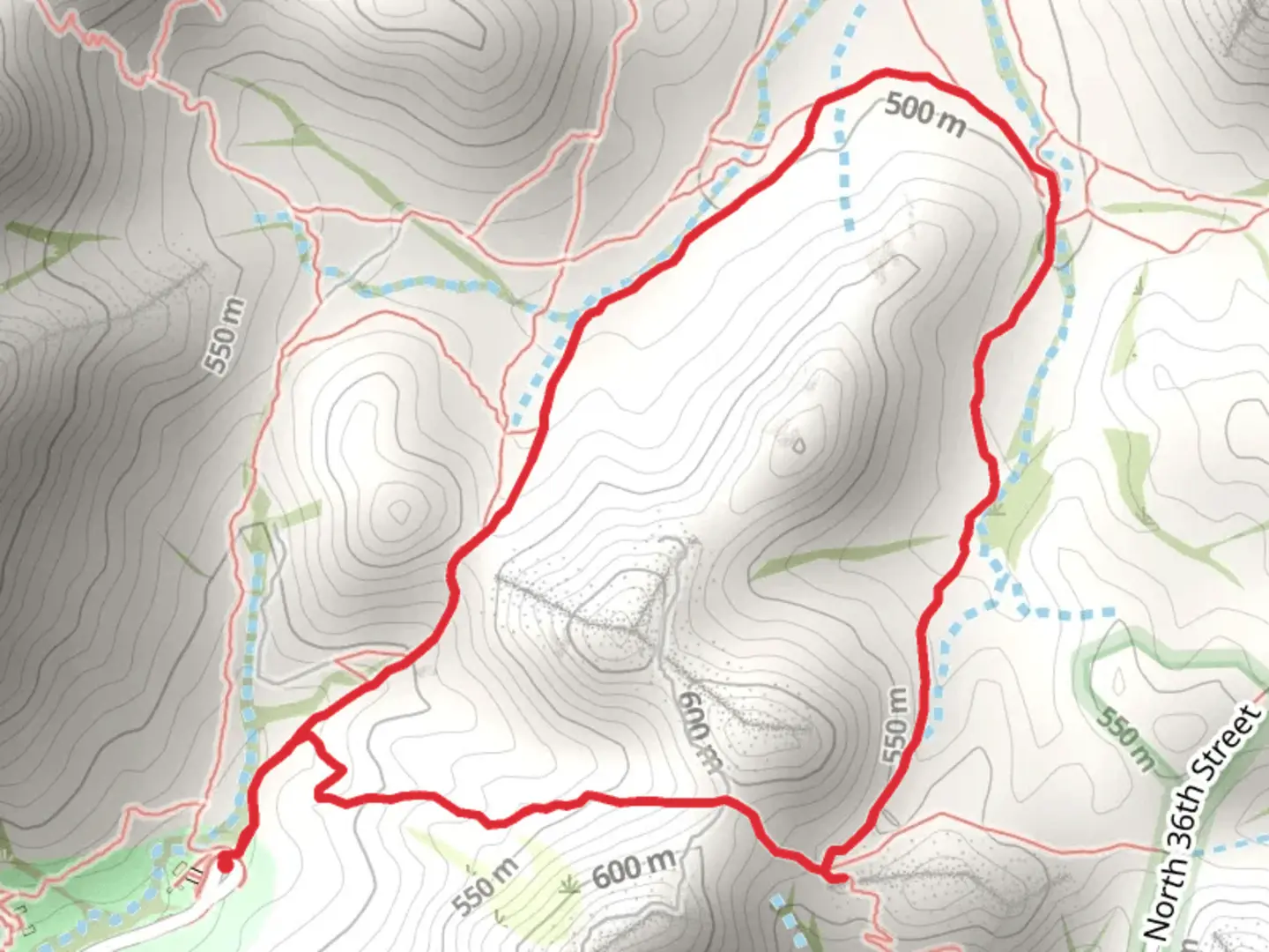 An image depicting the trail Quartz Ridge and Ruth Hamilton Loop Trail and its surrounding area.