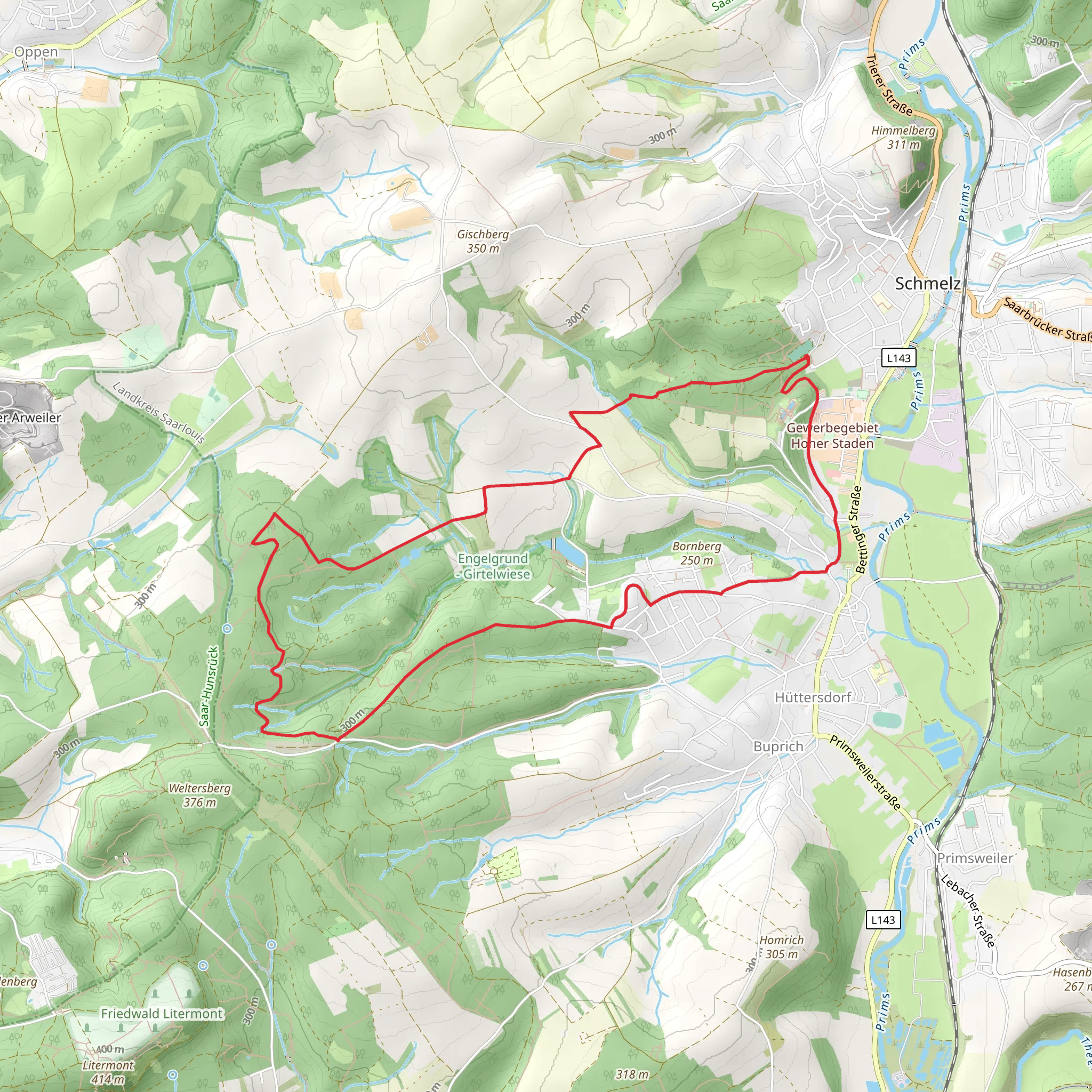 LC Schmelz Laufstrecke 3 mobile static map