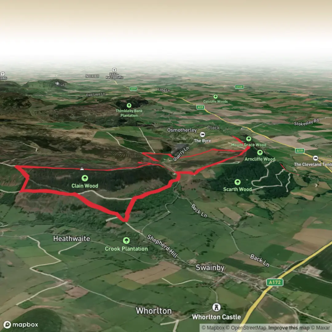 An image depicting the trail Cod beck canter fell race and its surrounding area.