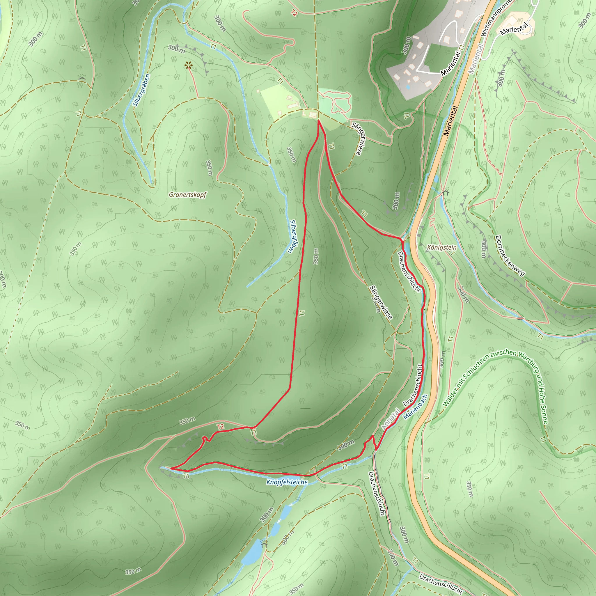 Drachenschlucht Nordzugang and Knoepfelsteiche Loop mobile static map