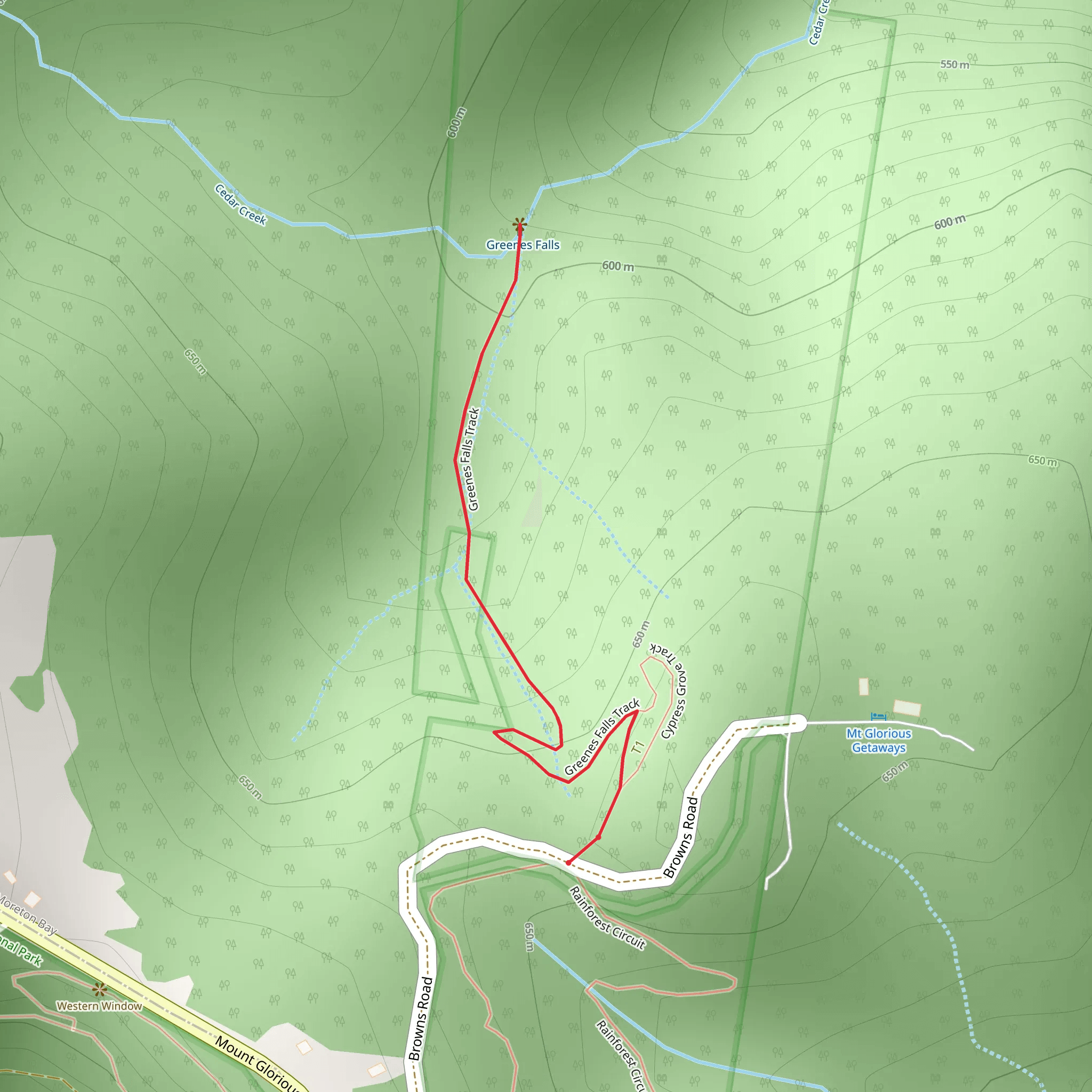 Greenes Falls Track mobile static map