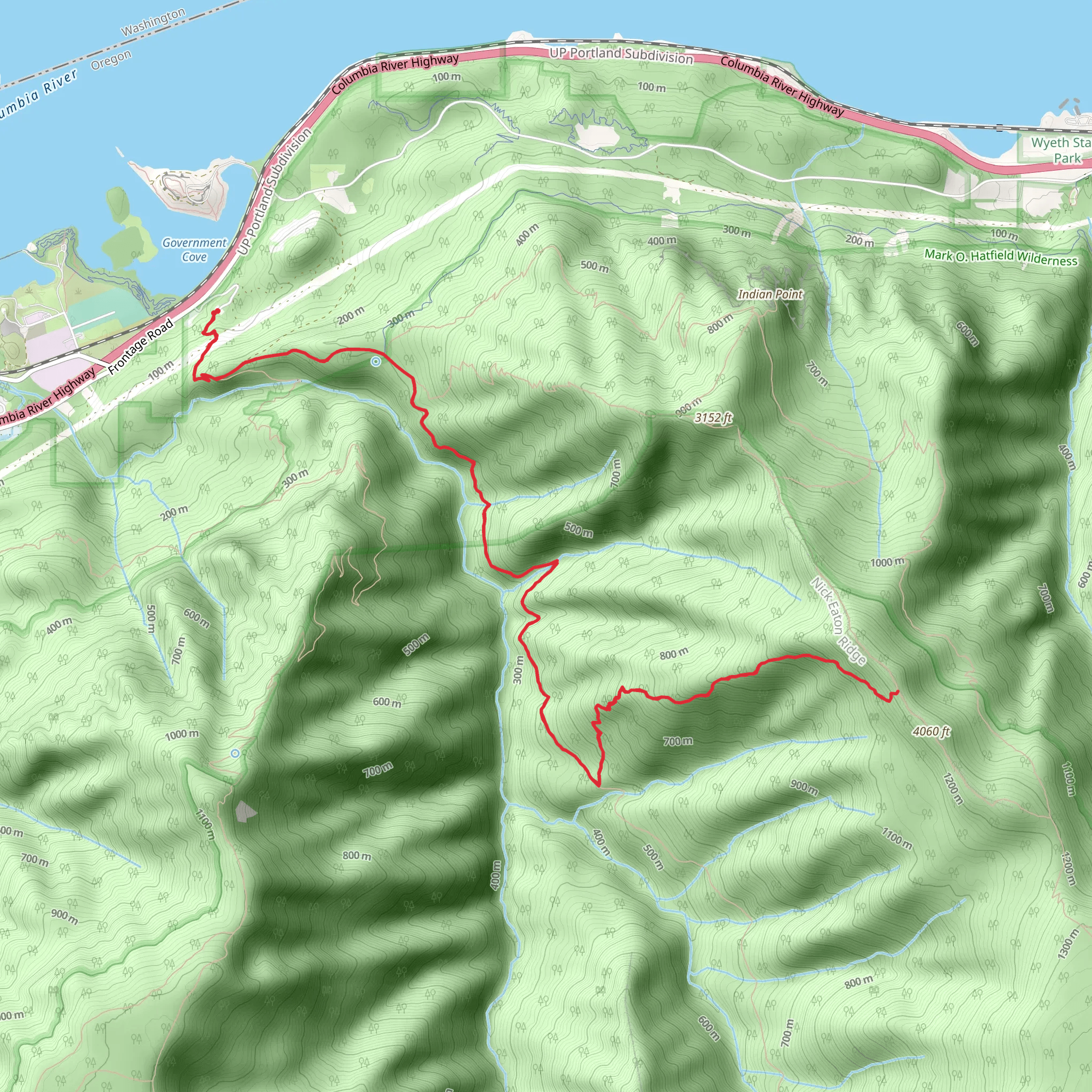 Casey Creek via Herman Creek Trail mobile static map