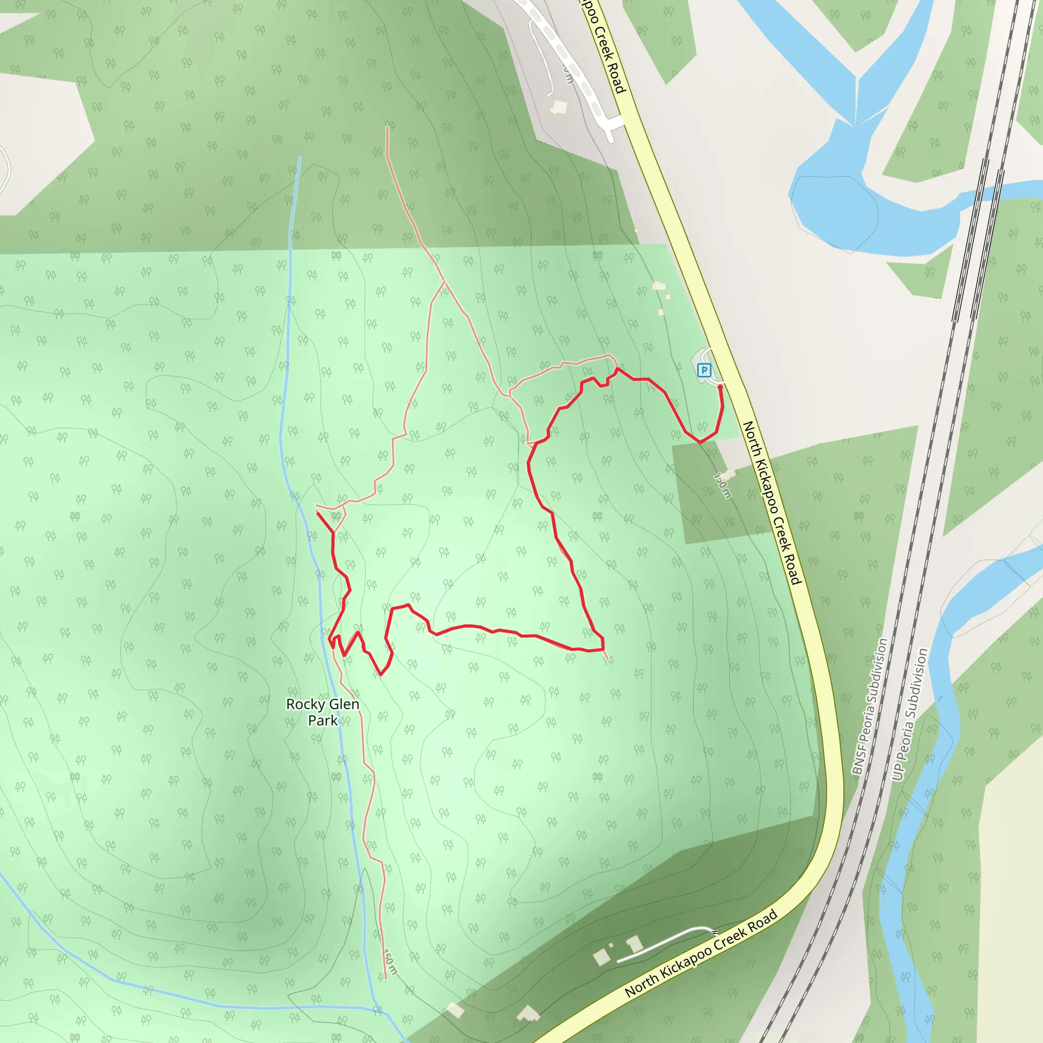 North Kickapoo Creek Road Walk mobile static map