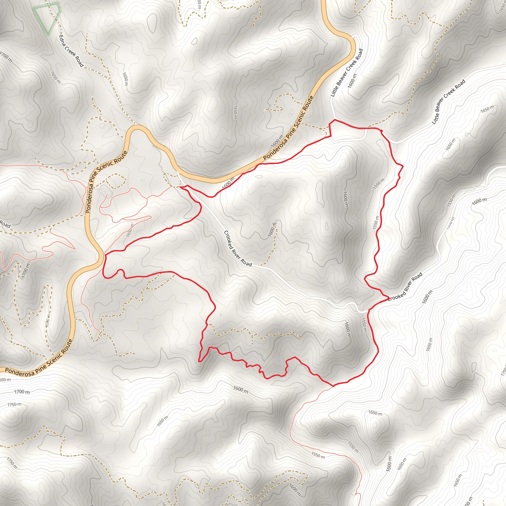Beaver Creek, Lamar Creek and Valley Loop Trail mobile static map