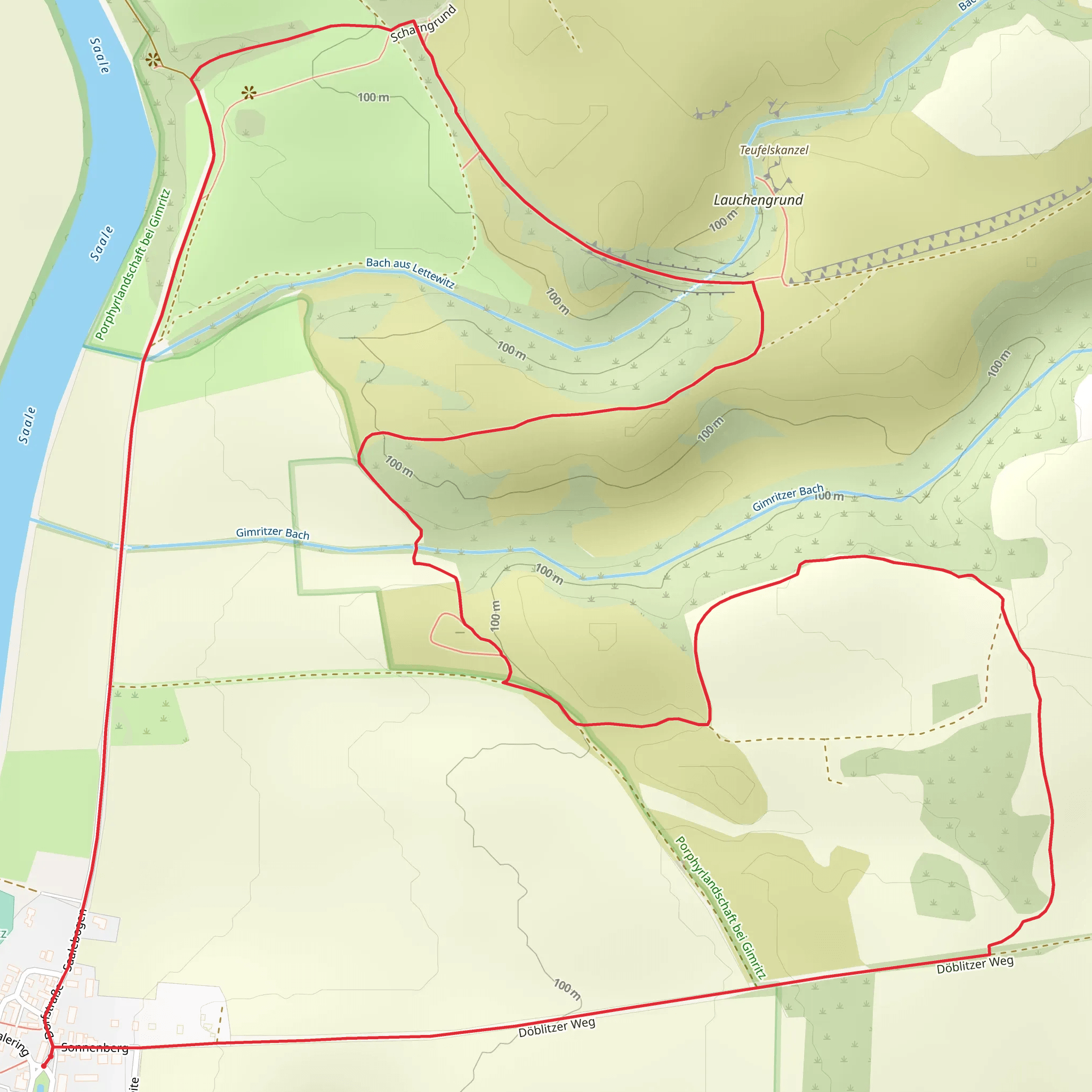 Porphyrlandschaft bei Gimritz Loop mobile static map