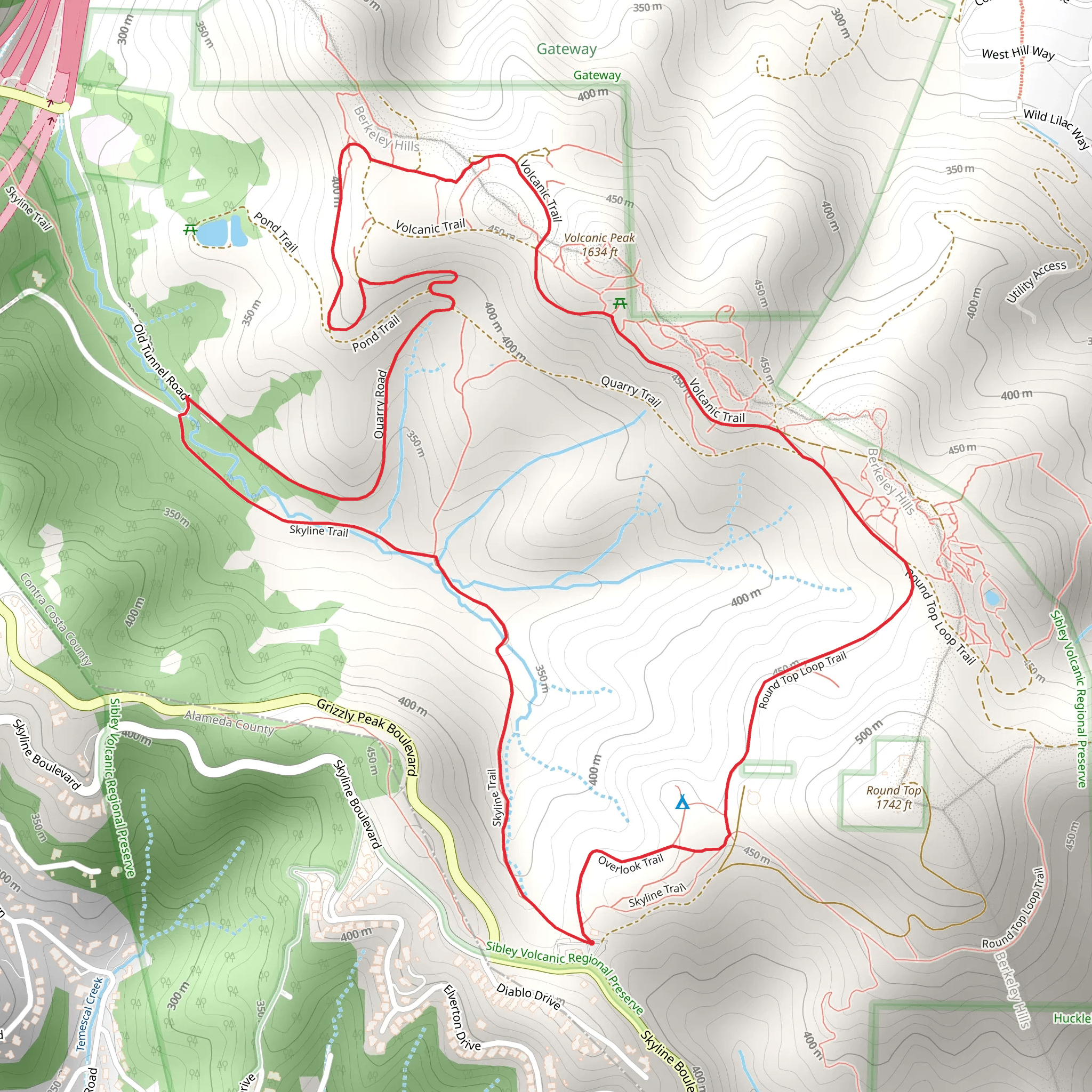 Volcanic Trail and Skyline Trail Loop mobile static map