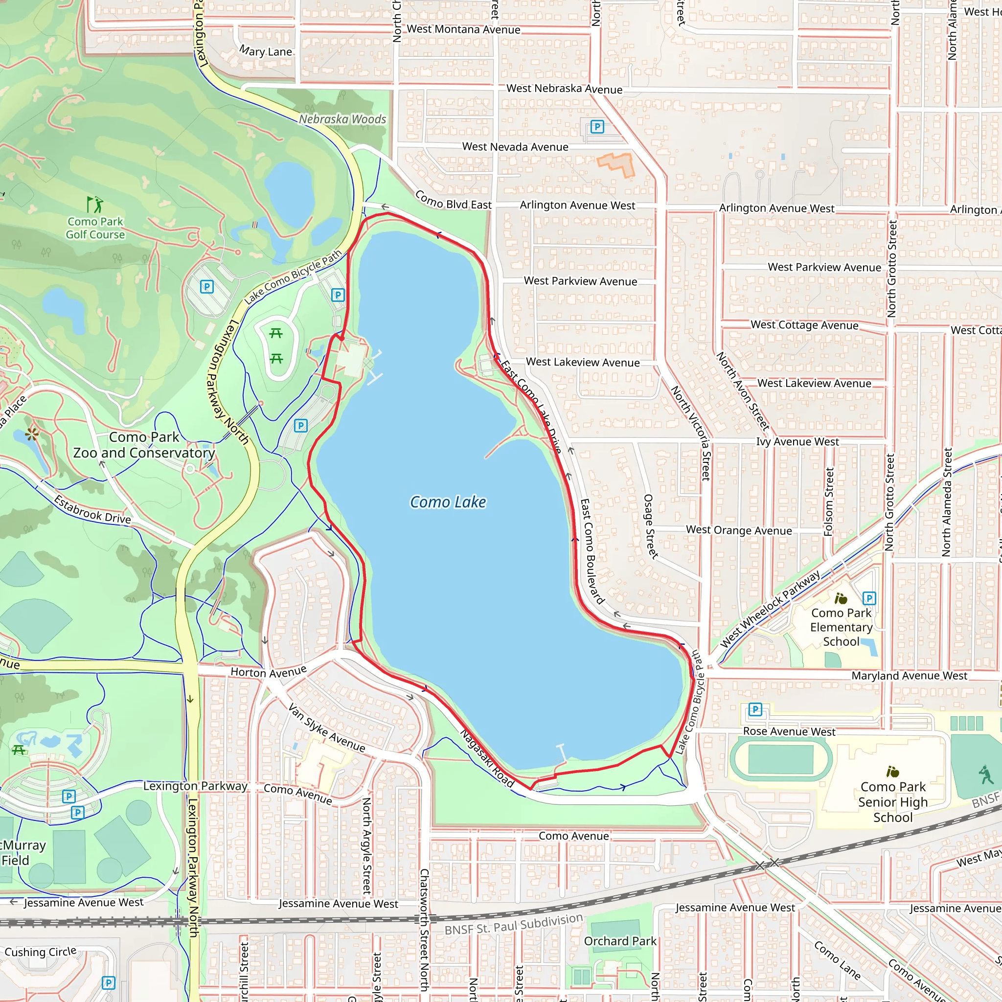 Lake Como Loop mobile static map