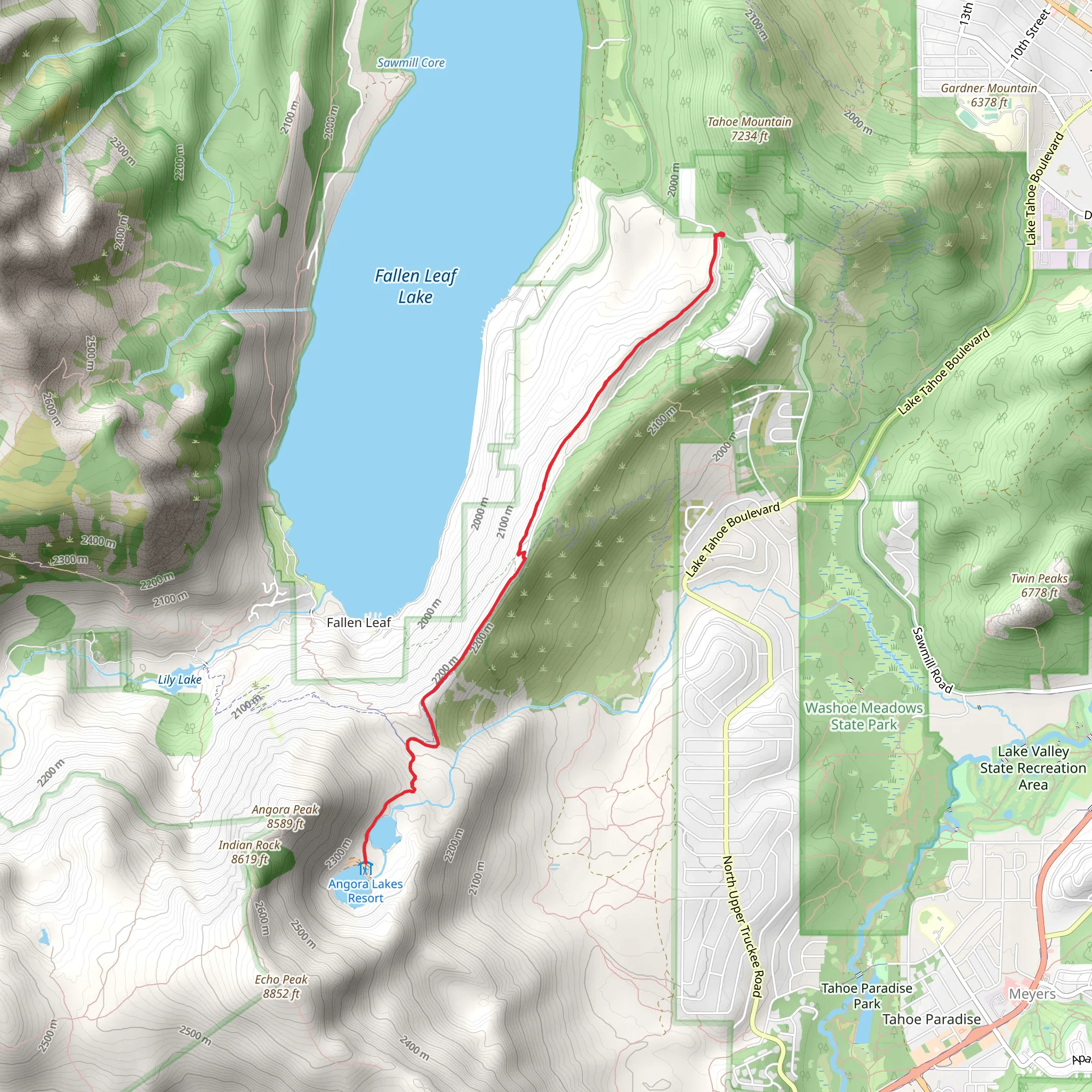 Angora Peak mobile static map