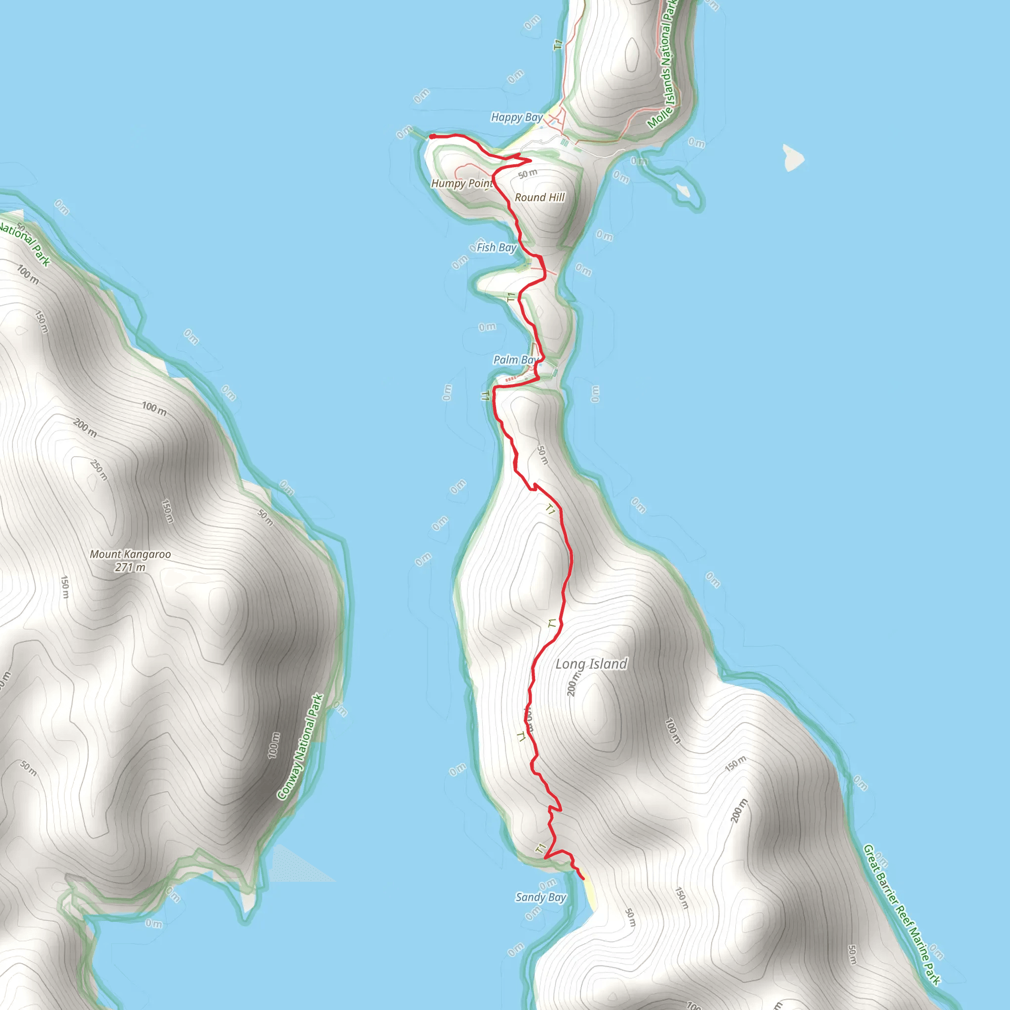 Sandy Bay Track mobile static map