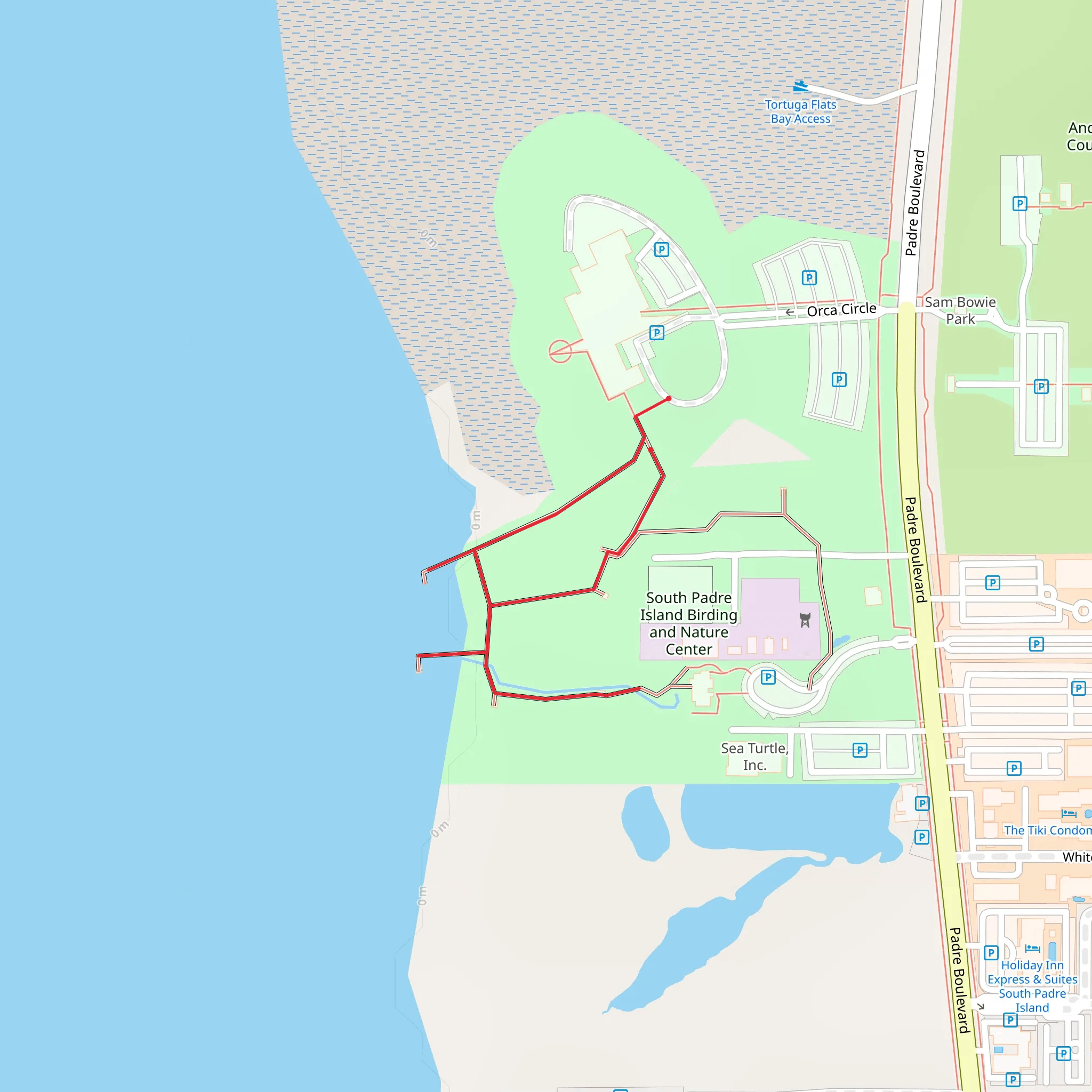 South Padre Island Loop - Short mobile static map