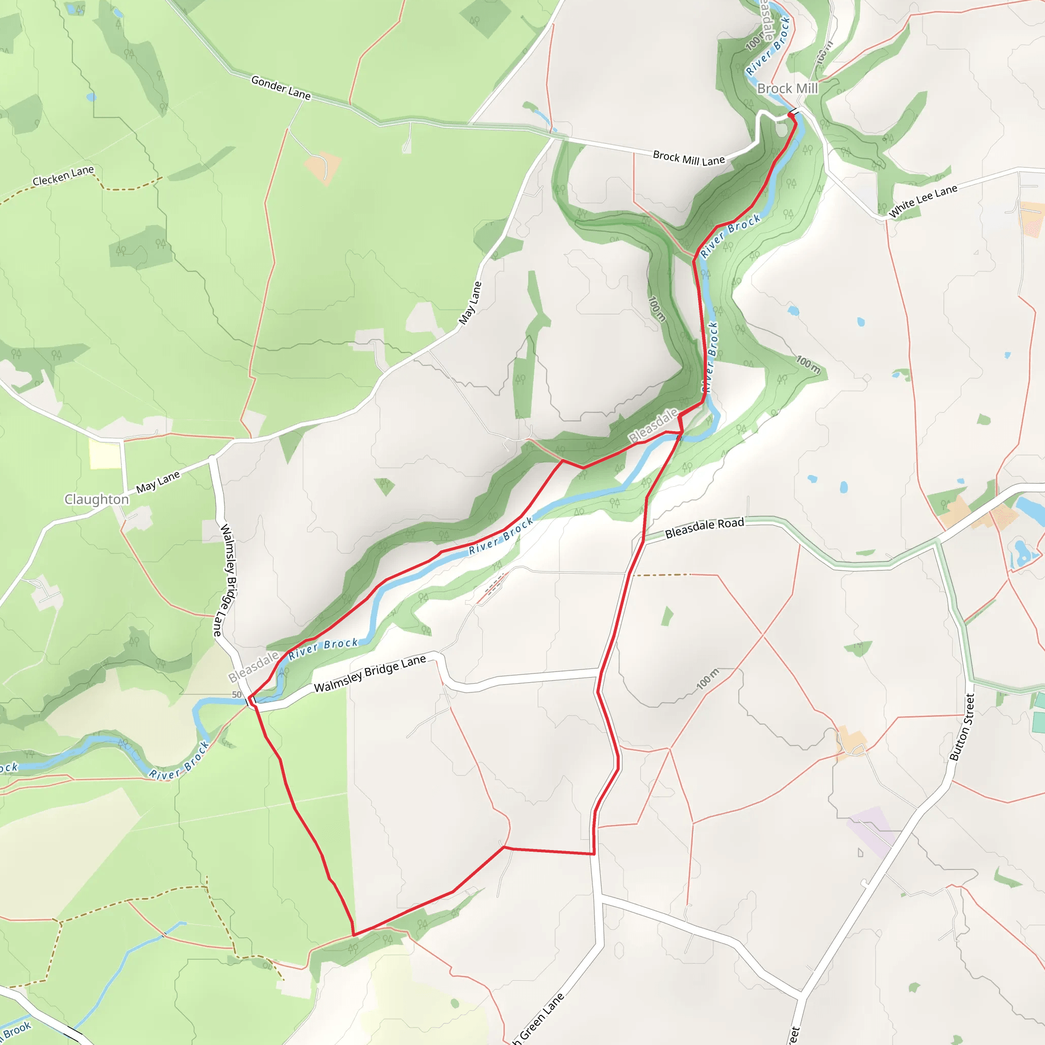 River Brock Loop - Brock Mill mobile static map