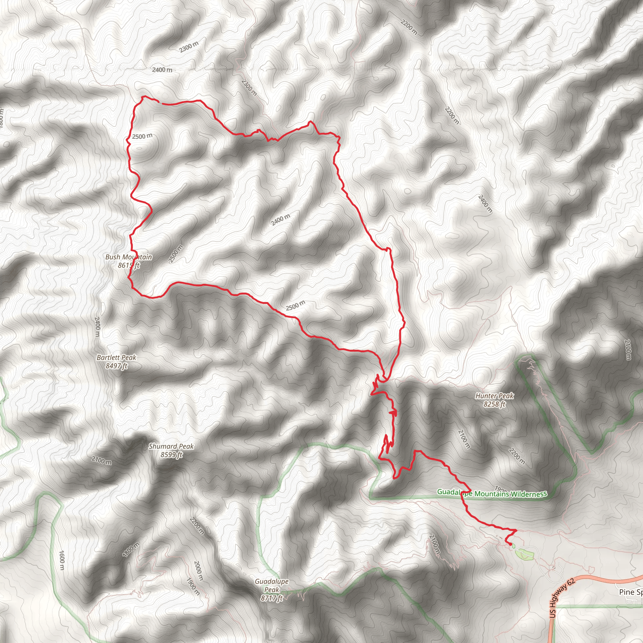 Bush Mountain to Blue Ridge Loop Trail mobile static map