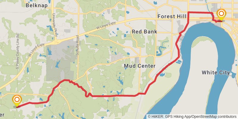 American Discovery Trail South Route - Indiana stage 28 Map