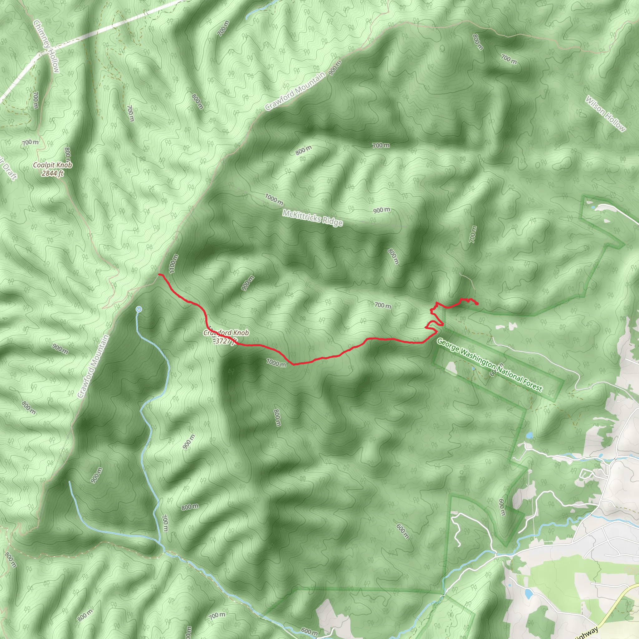 Crawford Knob Trail mobile static map