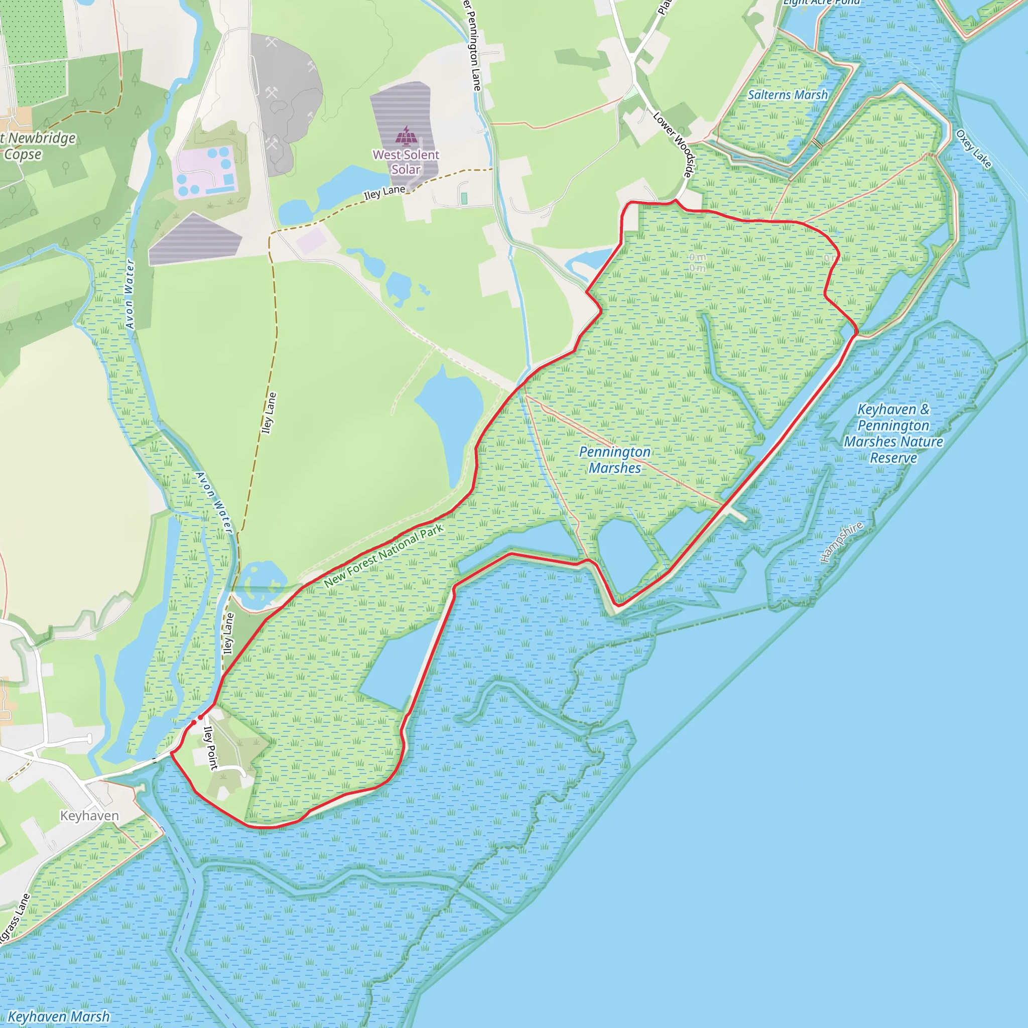 Pennington Marshes Loop mobile static map