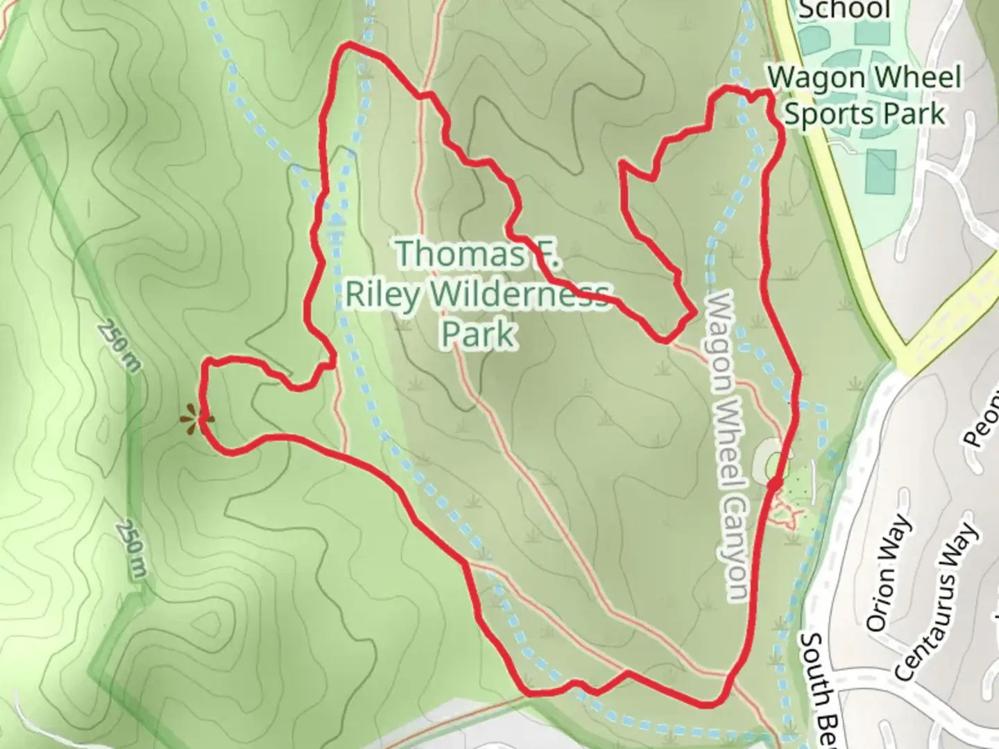 An image depicting the trail Pheasant Run and Oak Canyon Loop Trail and its surrounding area.