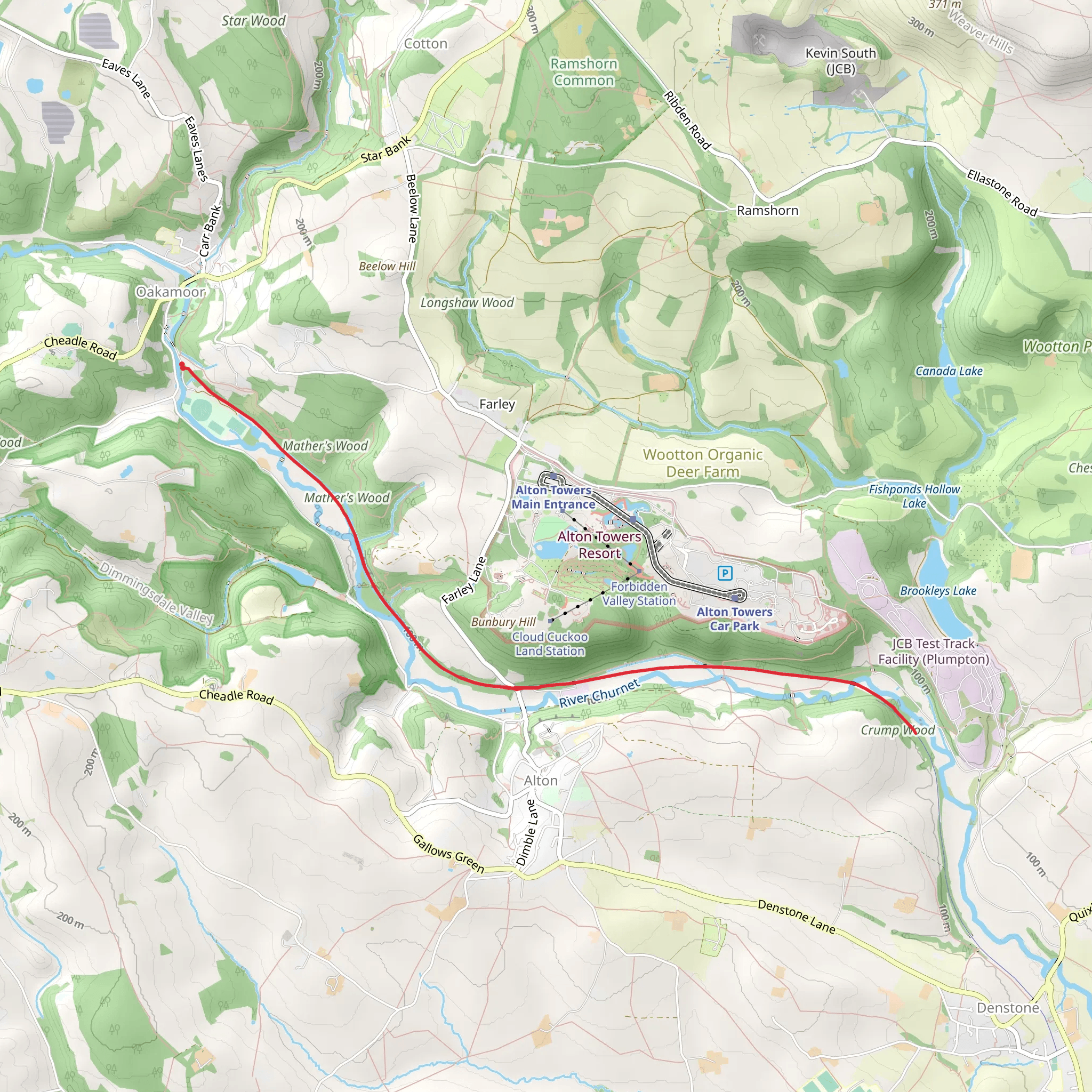 River Churnet Streamside Walk - Oakamoor mobile static map