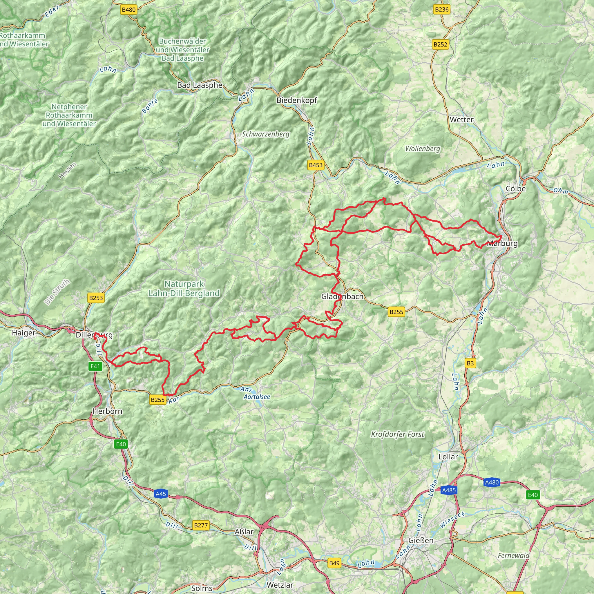 Lahn-Dill-Bergland-Pfad mobile static map