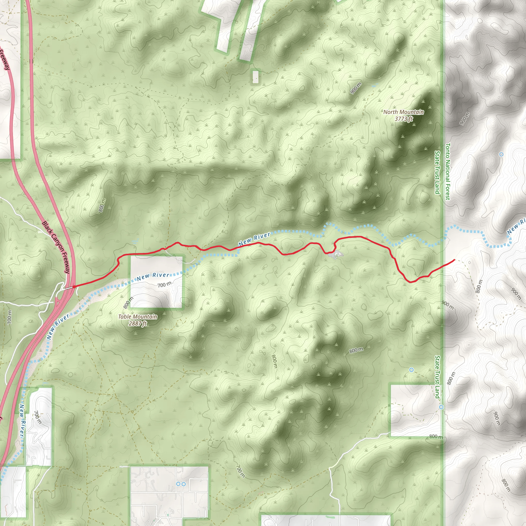 West Table Mesa Road mobile static map