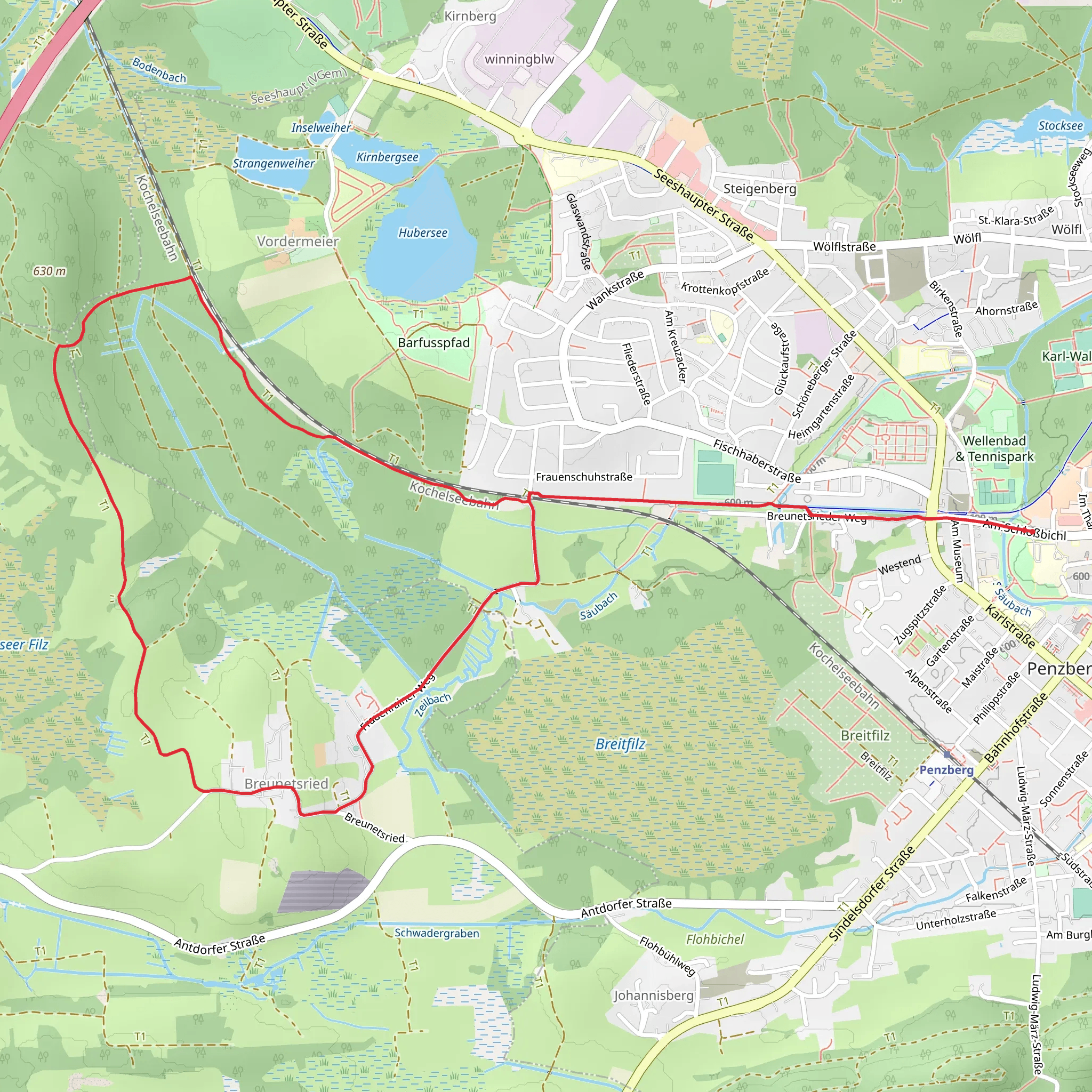 Rundweg 15 and Heilige Landschaft Pfaffenwinkel - Ostschleife mobile static map