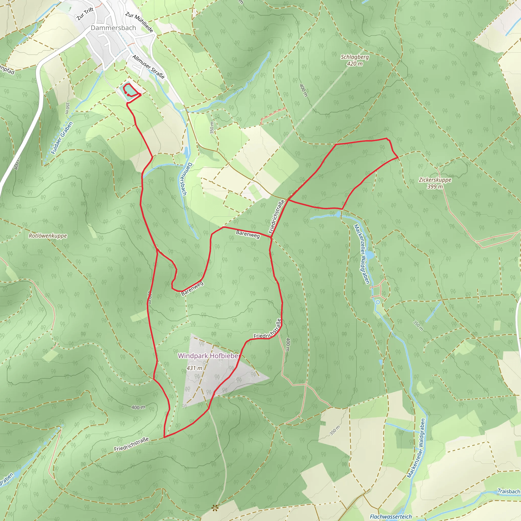Fulda Huenfeld Walk mobile static map