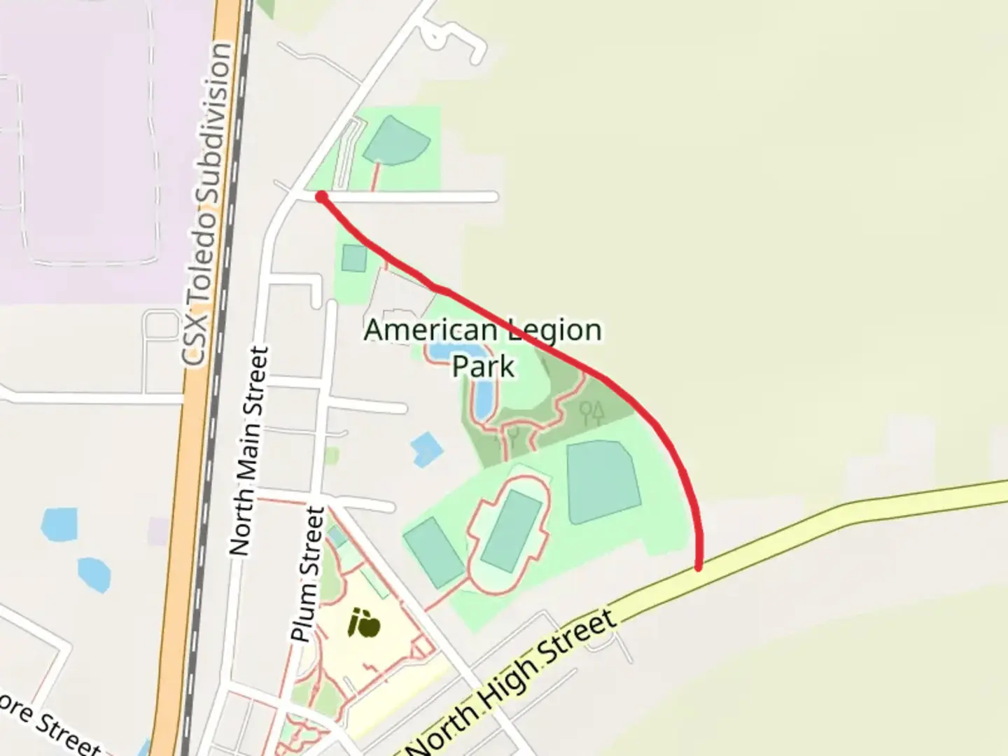 An image depicting the trail Walk along The American Legion Pond and its surrounding area.
