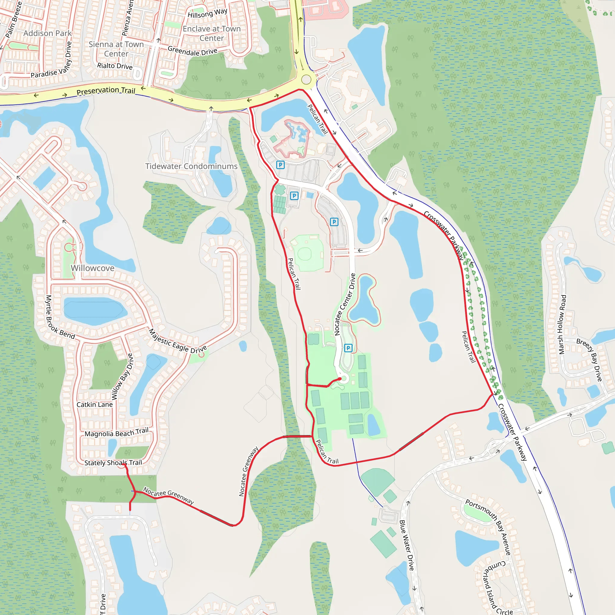 Pelican Trail and Nocatee Greenway Loop mobile static map