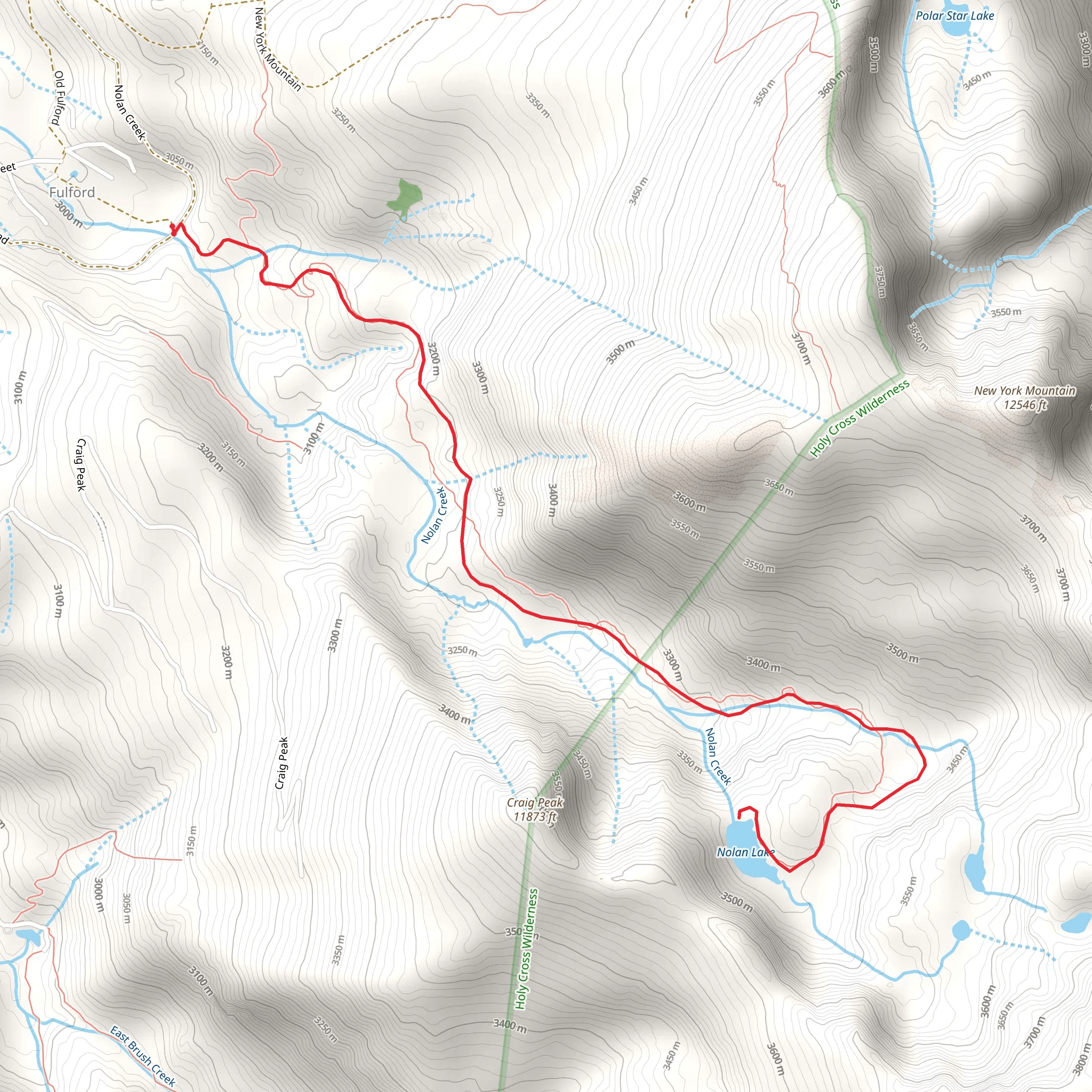 Nolan Lake via Nolan Lake Trail mobile static map