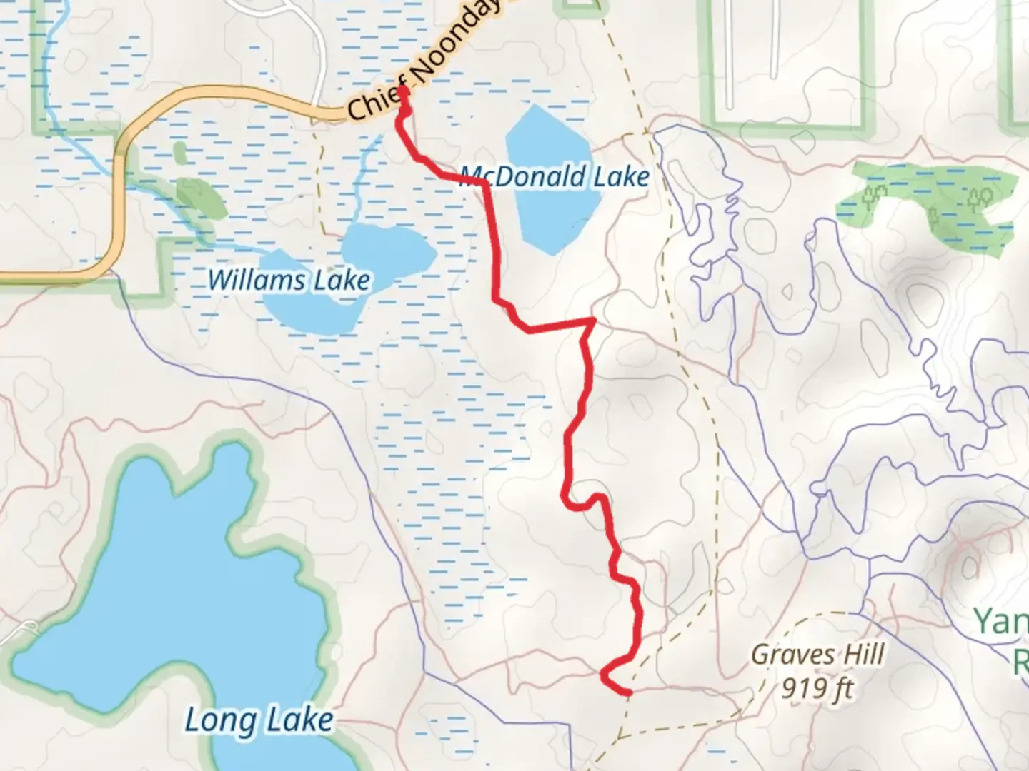 An image depicting the trail Yankee Springs Recreation Area via NCT and its surrounding area.