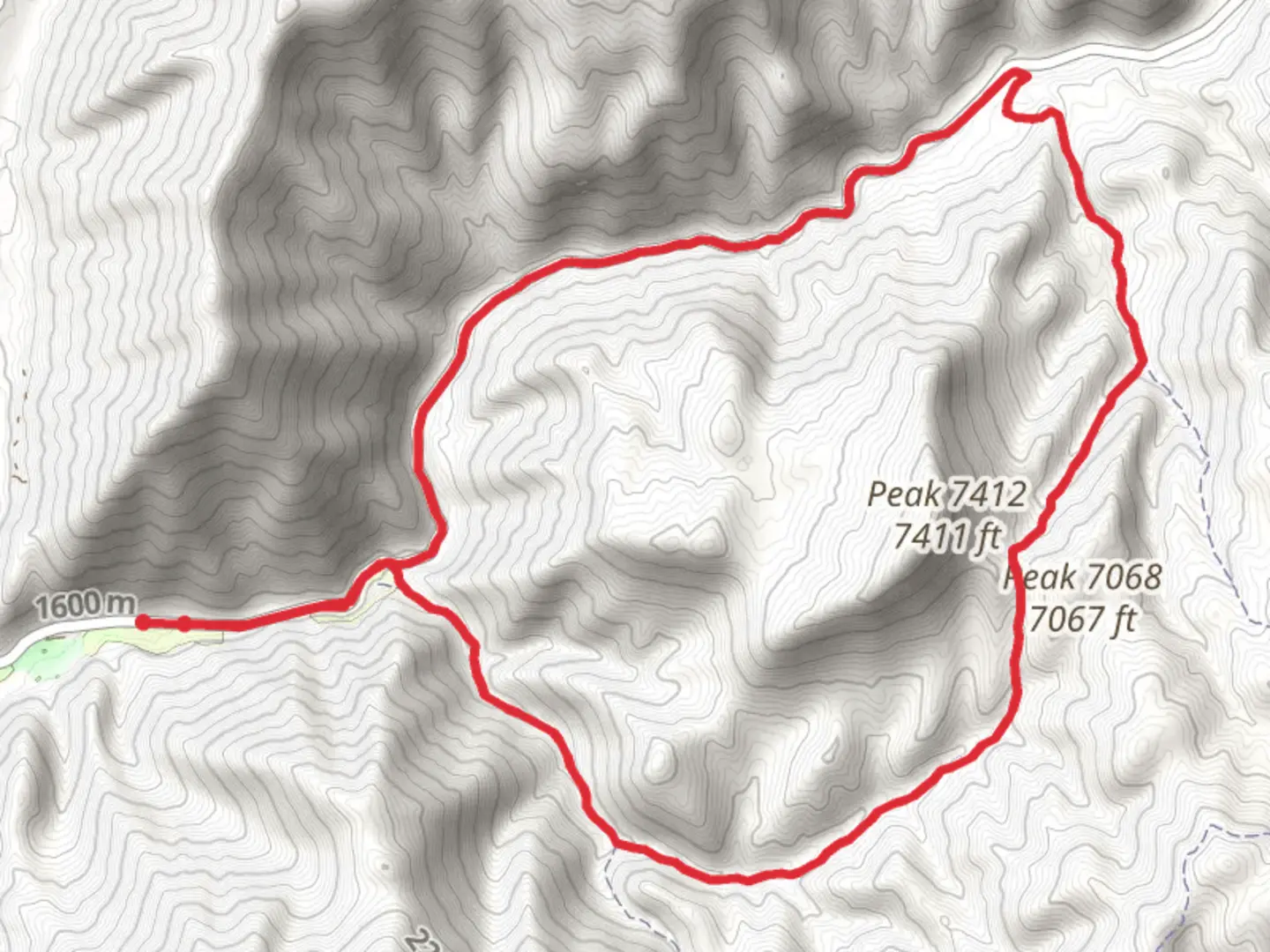 An image depicting the trail Left Fork Days Canyon and Kirkman Hollow Trail and its surrounding area.
