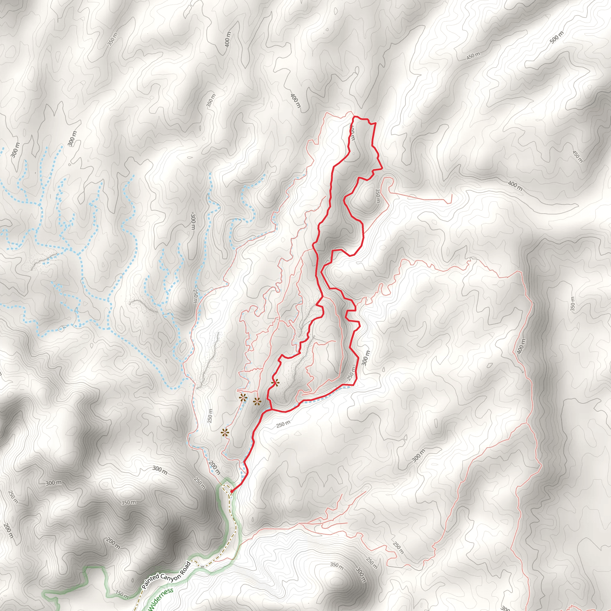 Painted Canyon Road and Ladder Canyon Loop mobile static map