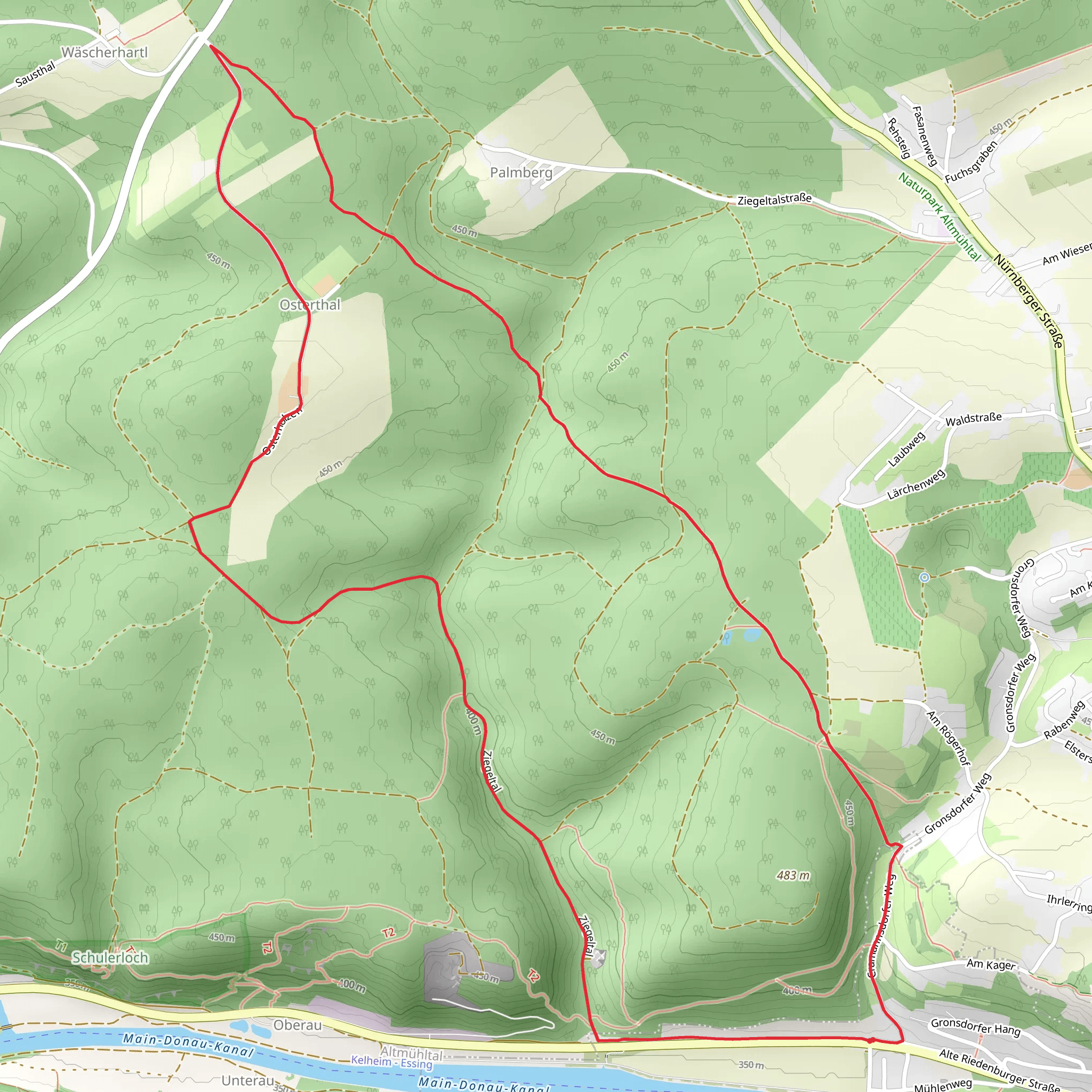Rundweg Essing 25 mobile static map