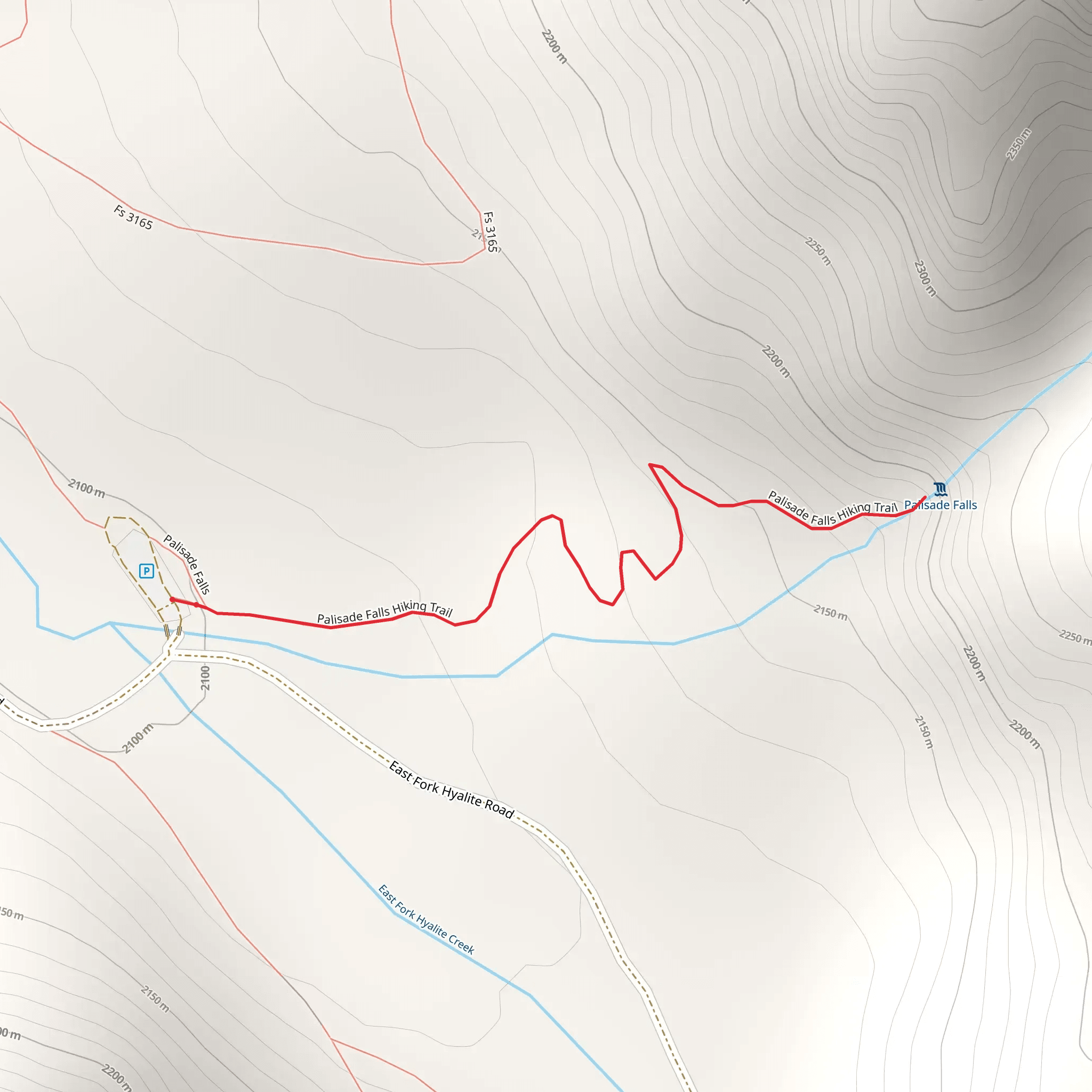 Palisade Falls Trail mobile static map