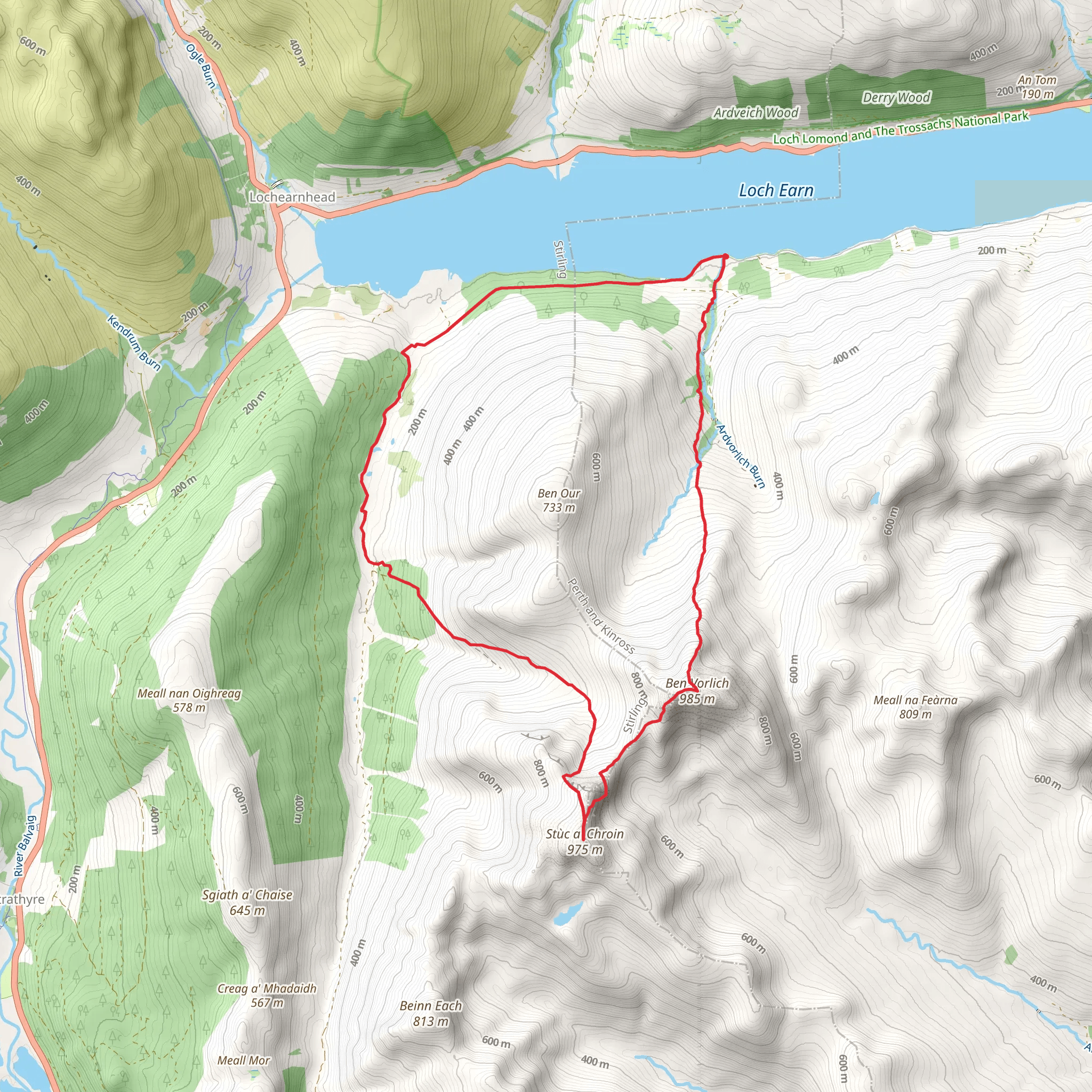 Ben Vorlich and Stùc a' Chròin Loop mobile static map