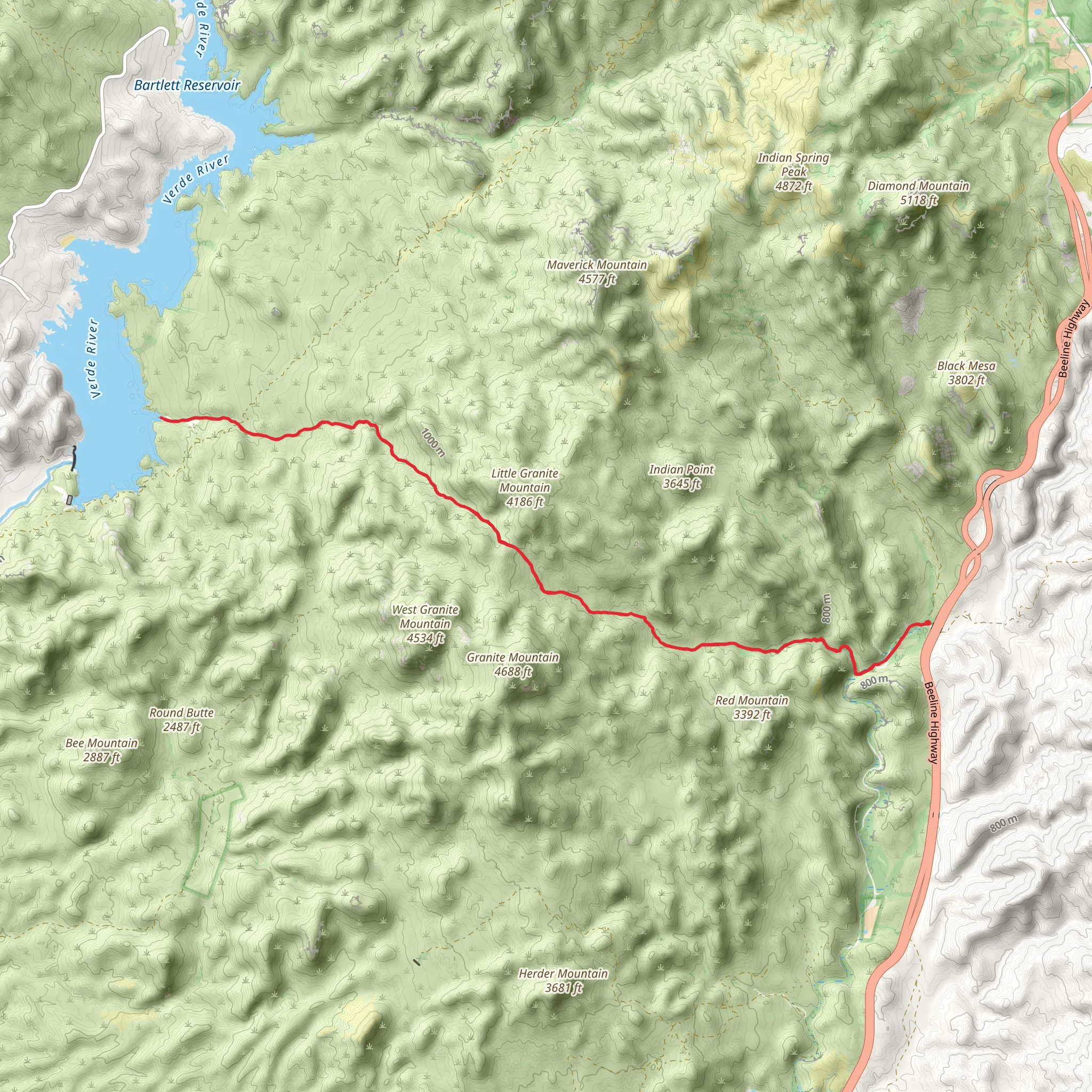 Verde River from Sycamore Creek mobile static map