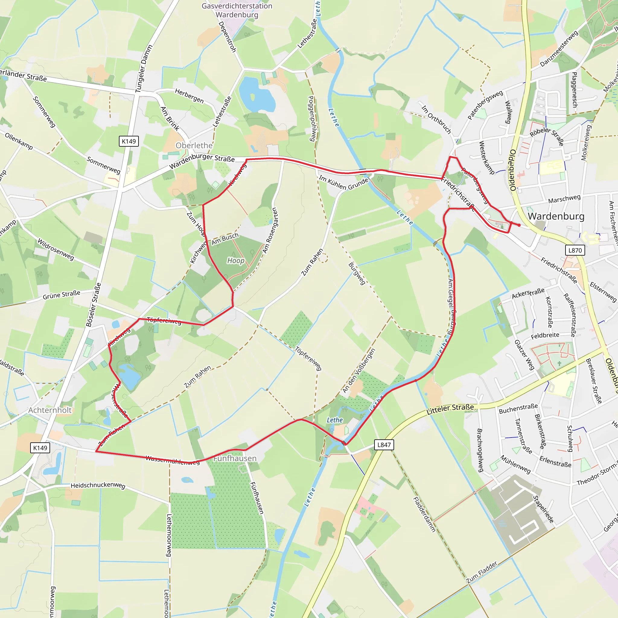 Wardenburg and Achternholt Loop mobile static map