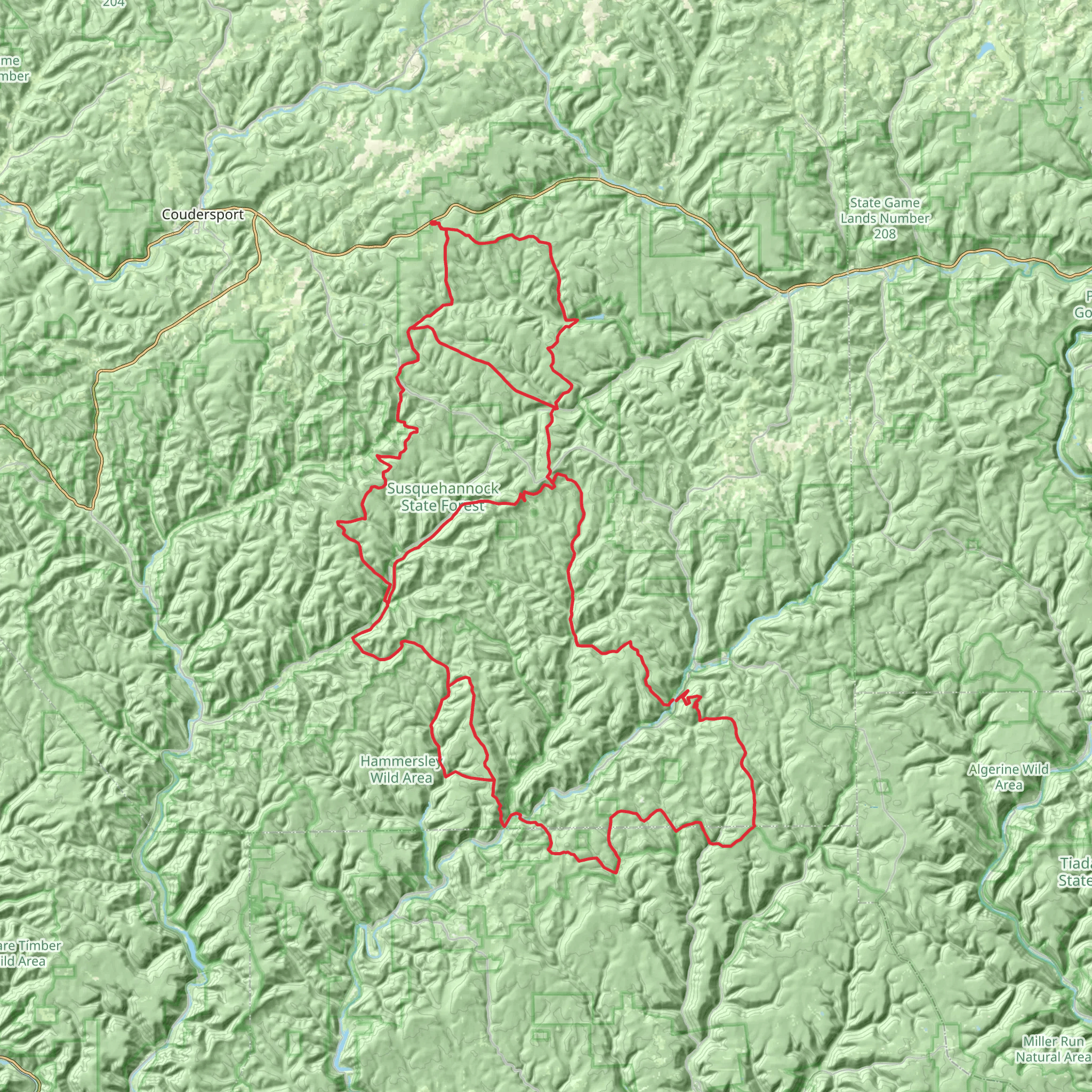 Susquehannock Trail mobile static map