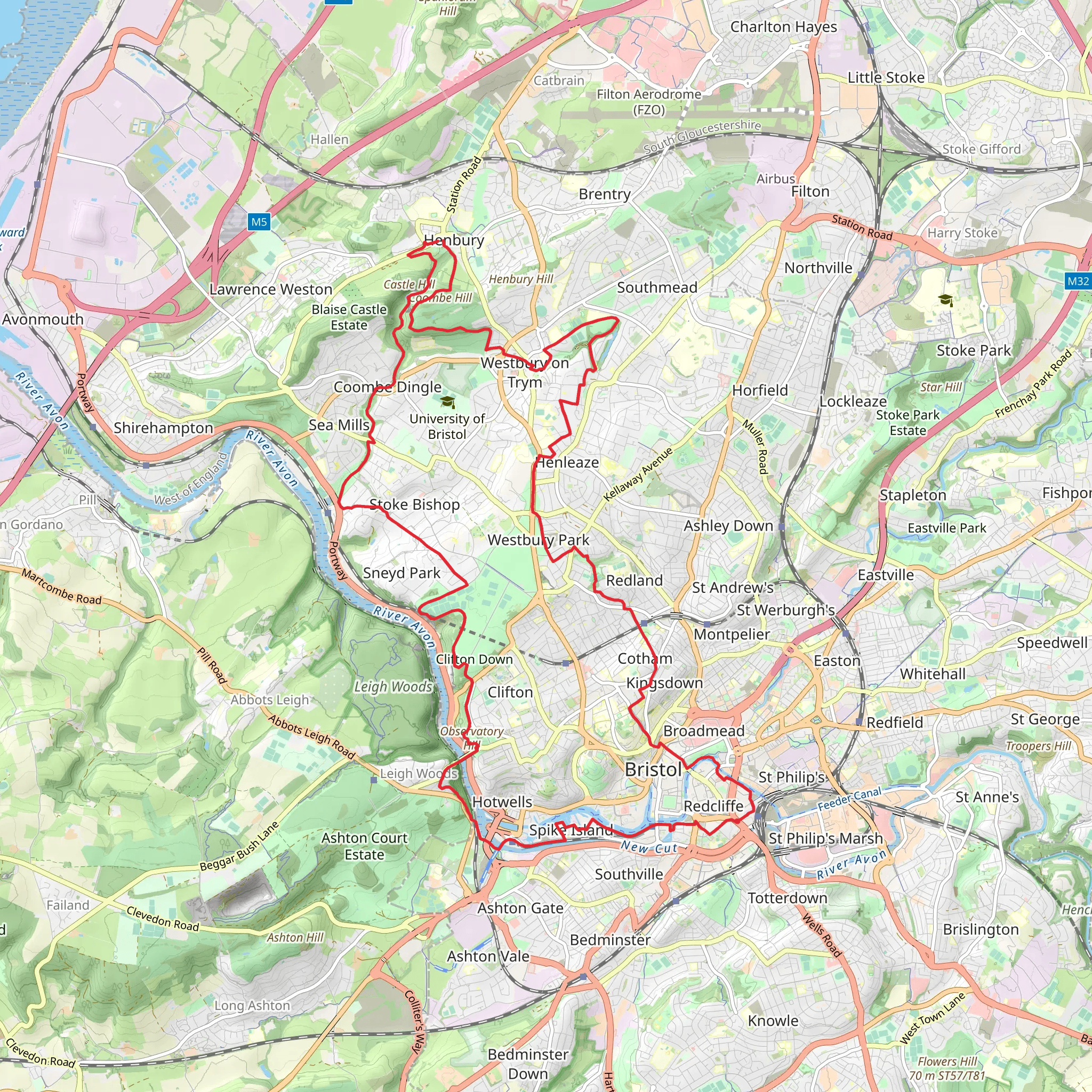 Bristol Triangular City Walk mobile static map